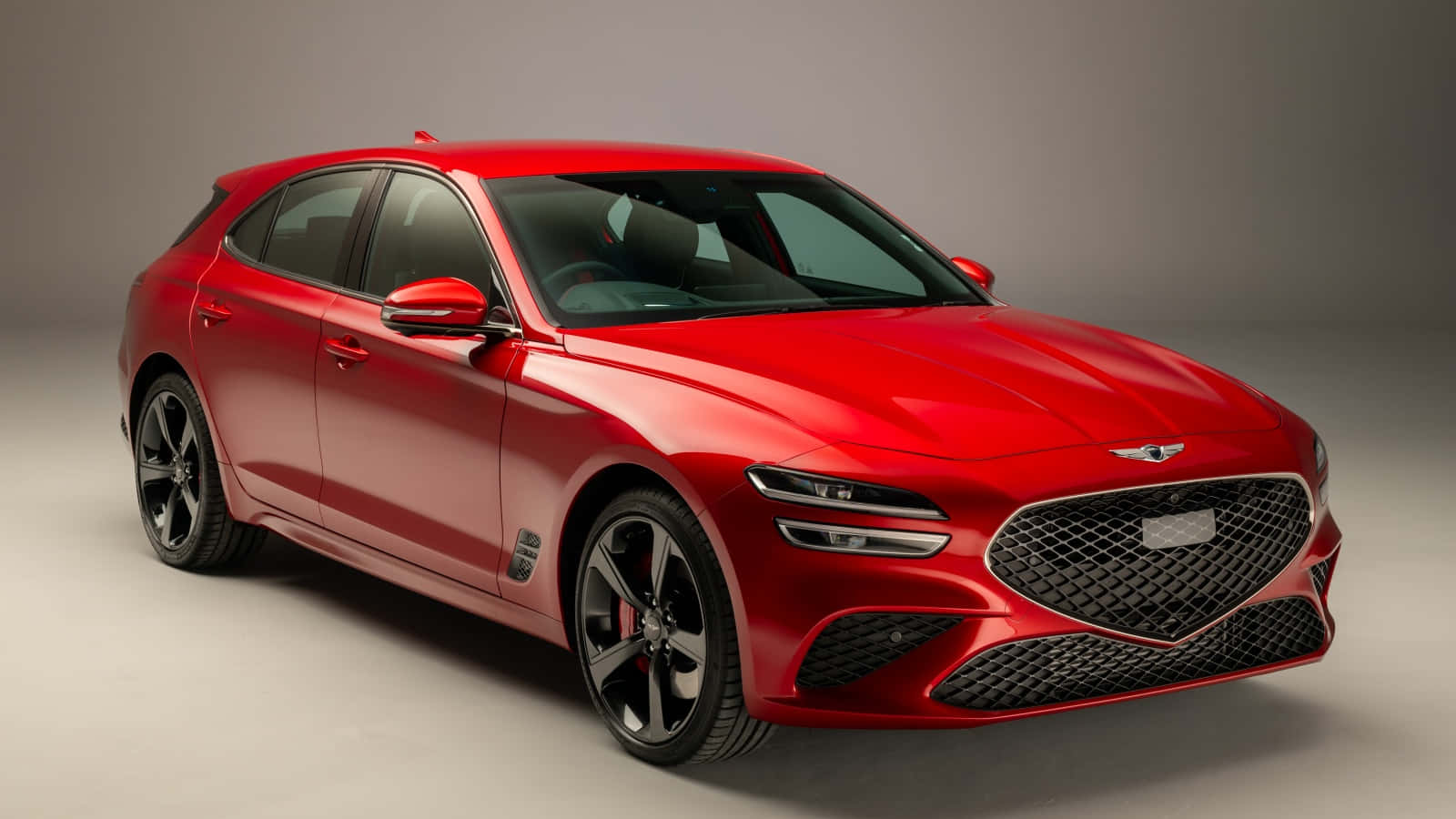 Genesis G70, glossy red, black rims, HD Desktop Wallpaper