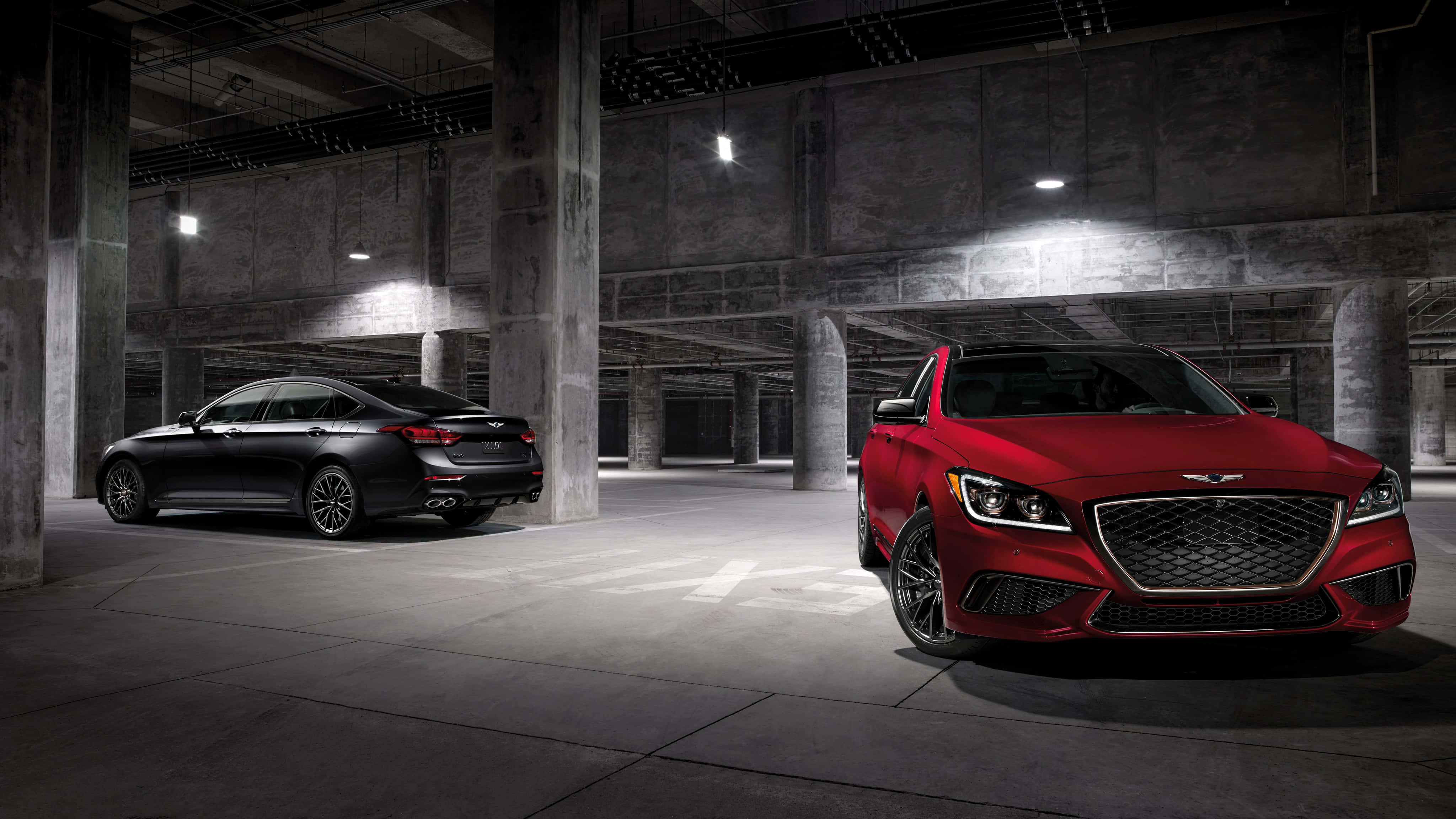 Genesis G80, red, black, 4K Desktop Wallpaper