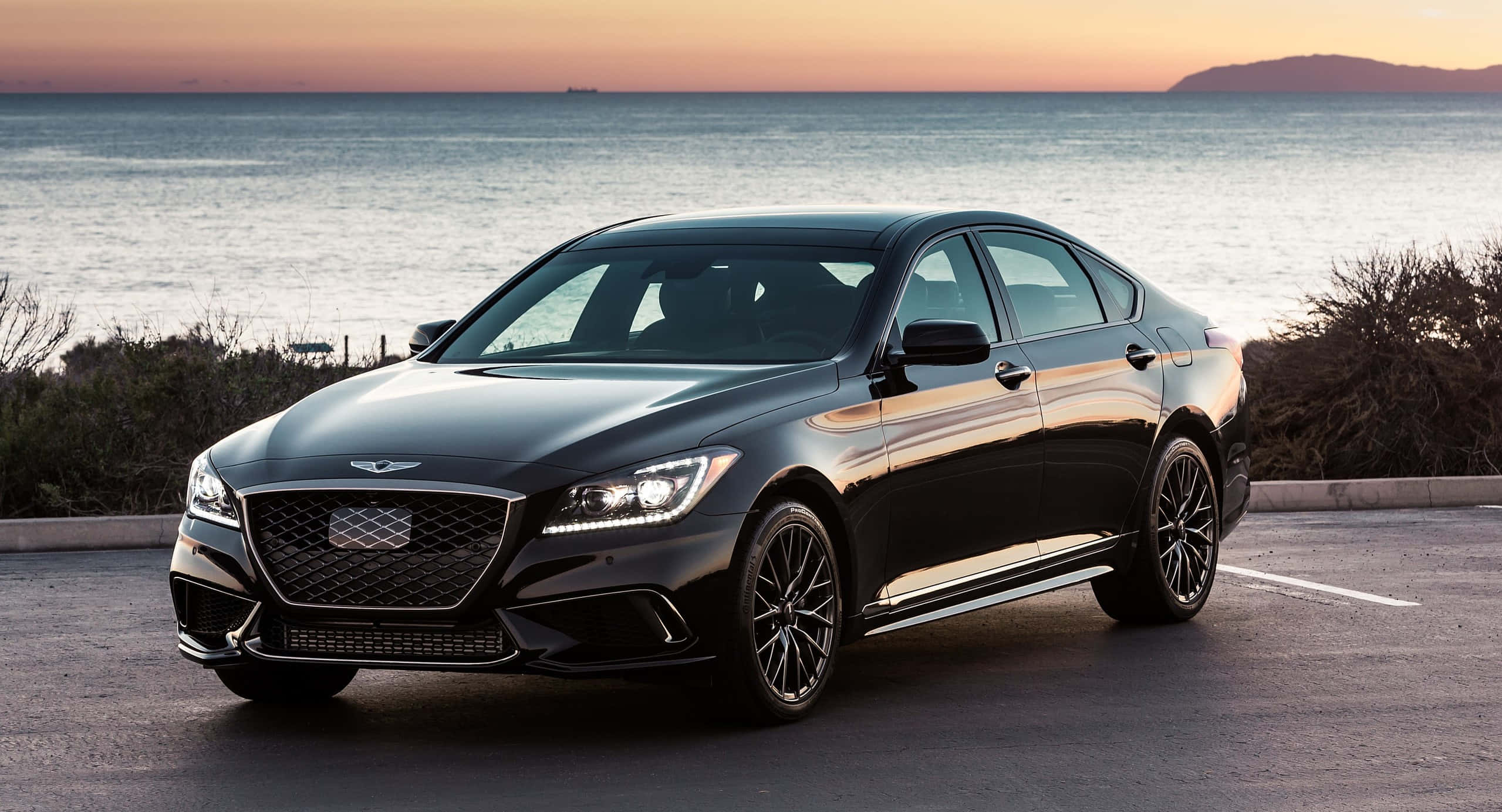 Genesis G80, 2023, black, Full HD Desktop Wallpaper