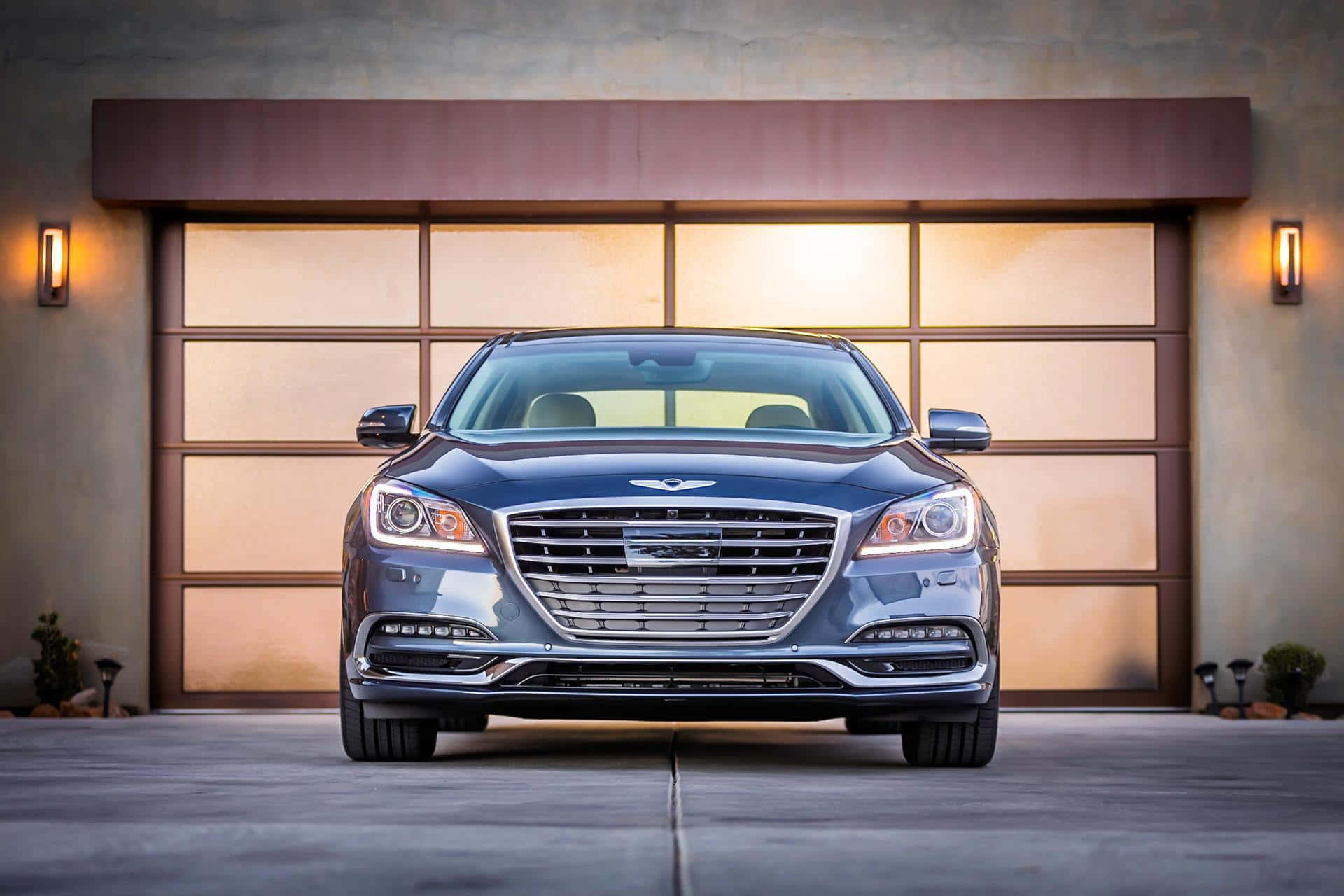 Genesis G80, blue, luxury sedan, Full HD Desktop Wallpaper