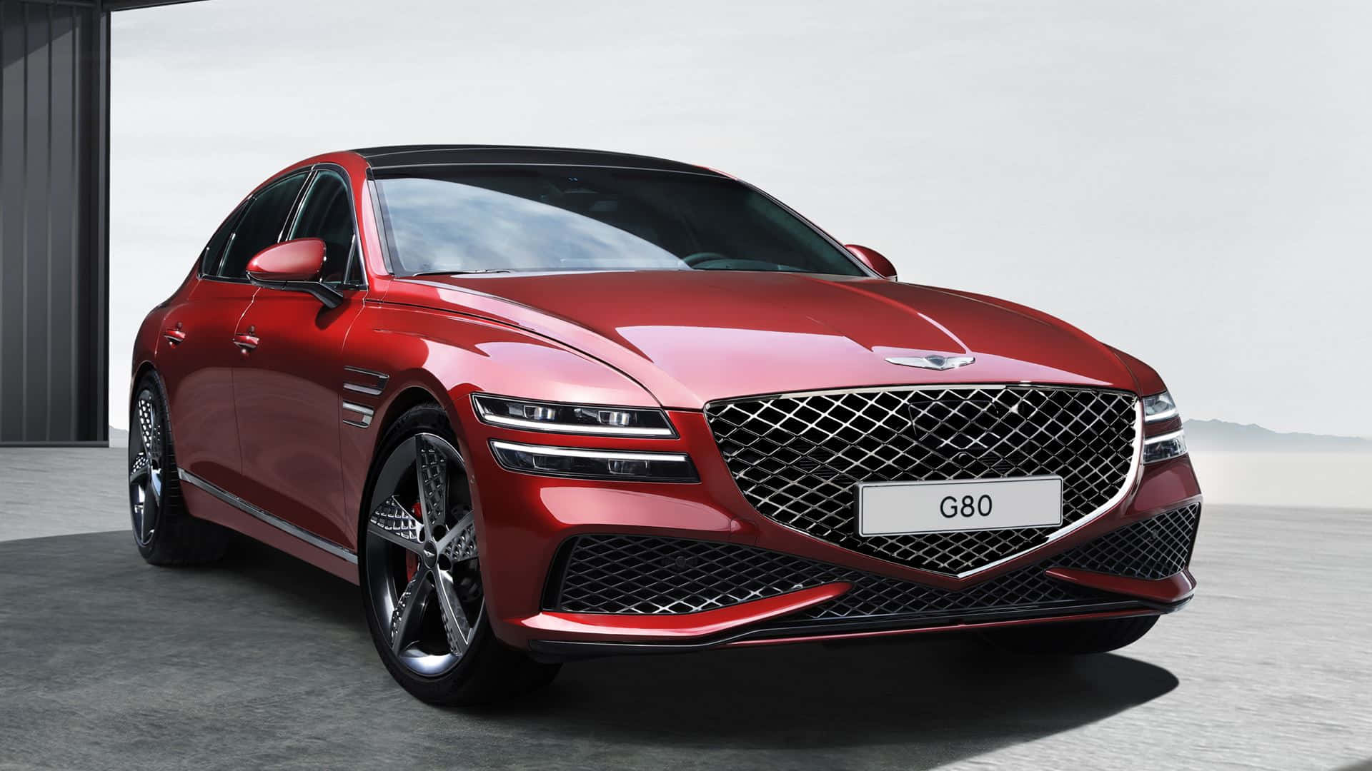 Genesis G80, red, sleek, Full HD Desktop Wallpaper