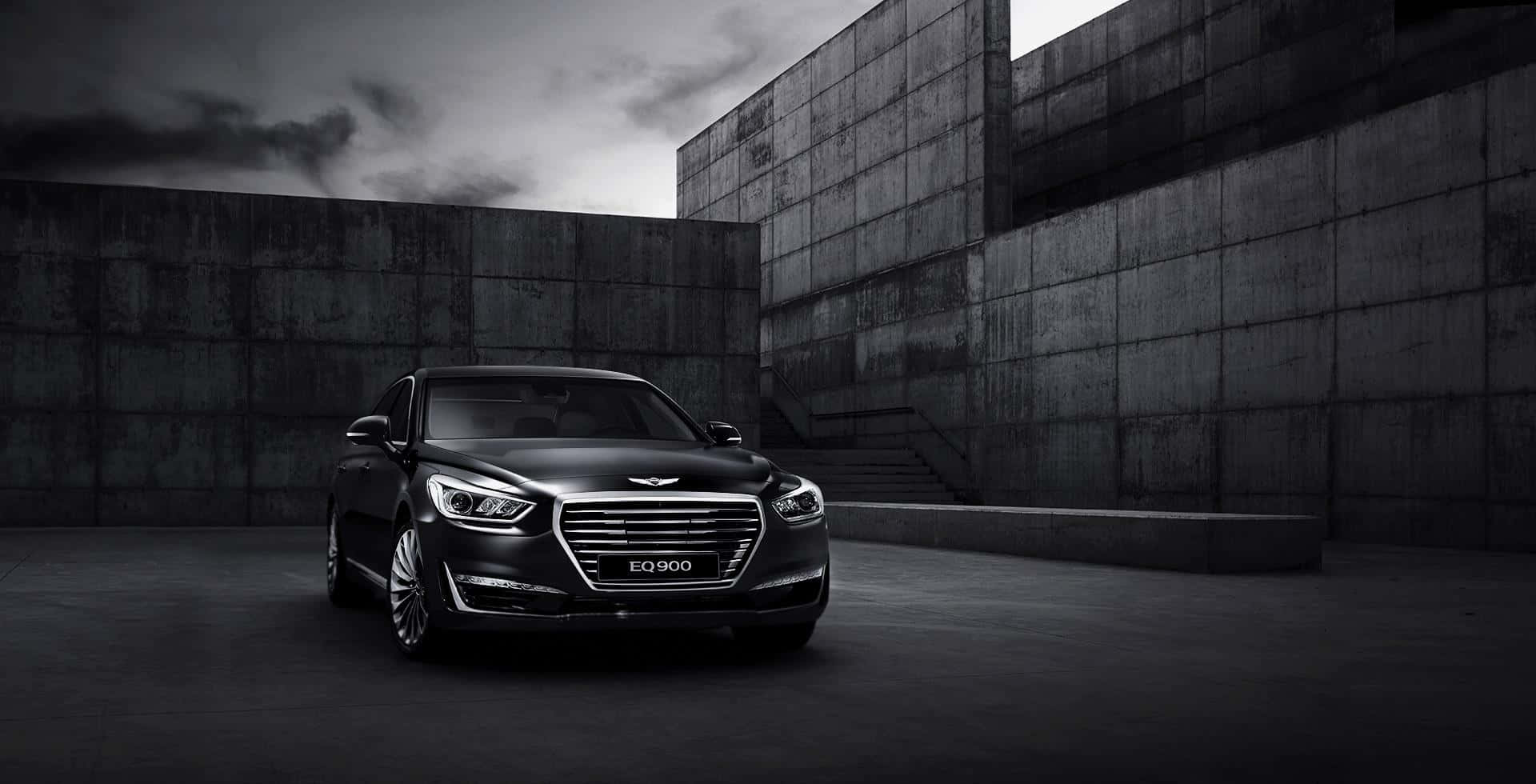 Genesis G80, black, luxury sedan, Full HD Desktop Wallpaper