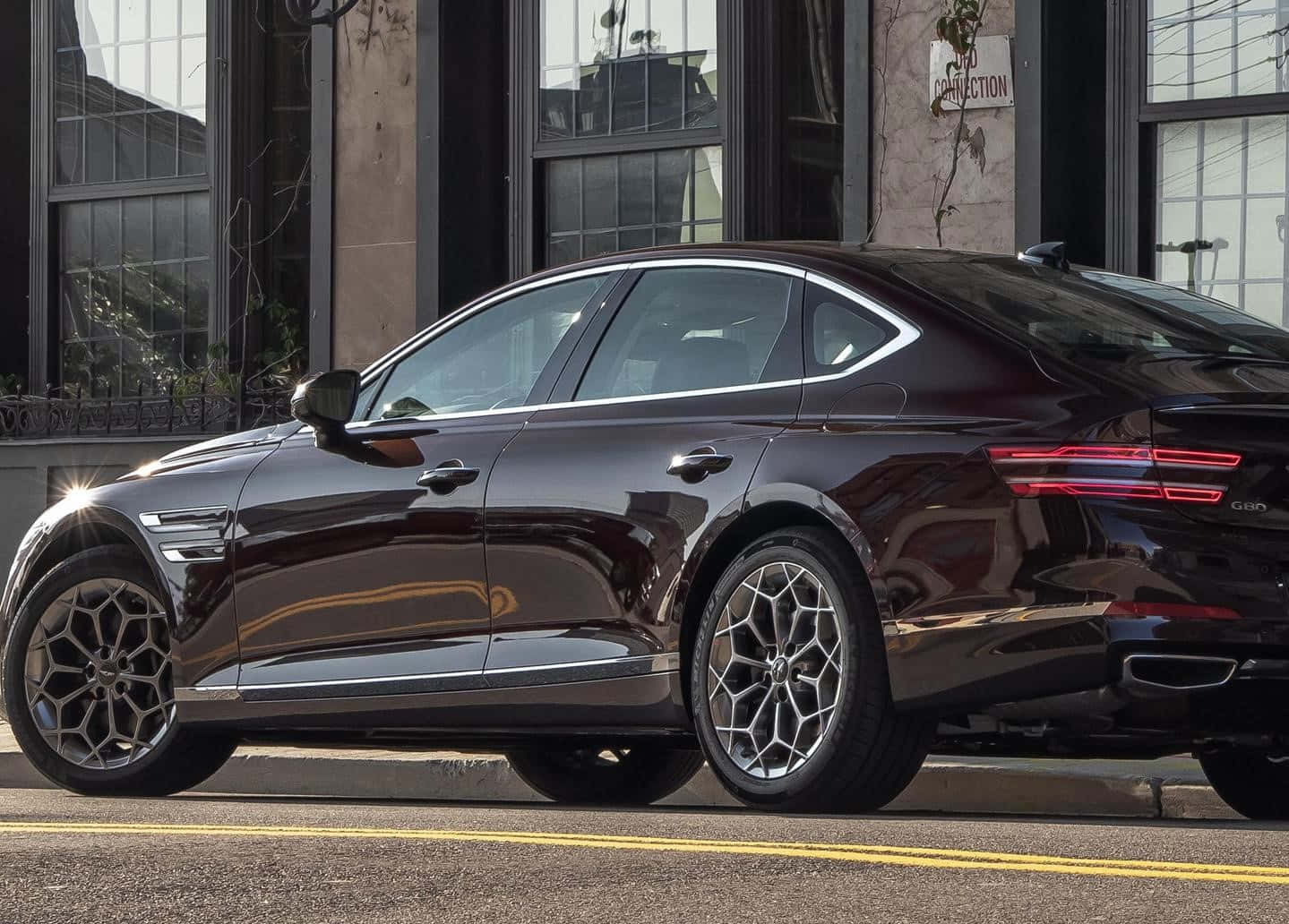 Genesis G80, dark brown, polished surface, HD Desktop Wallpaper