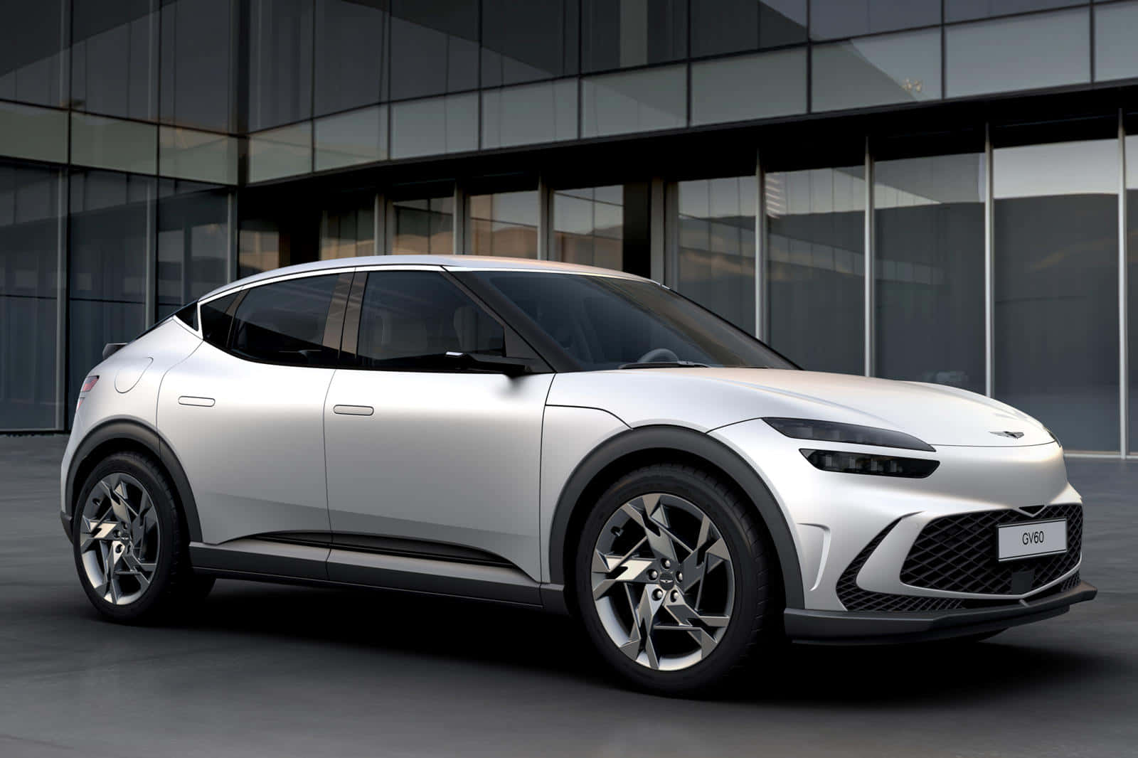 Genesis GV60, silver, electric SUV, HD Desktop Wallpaper