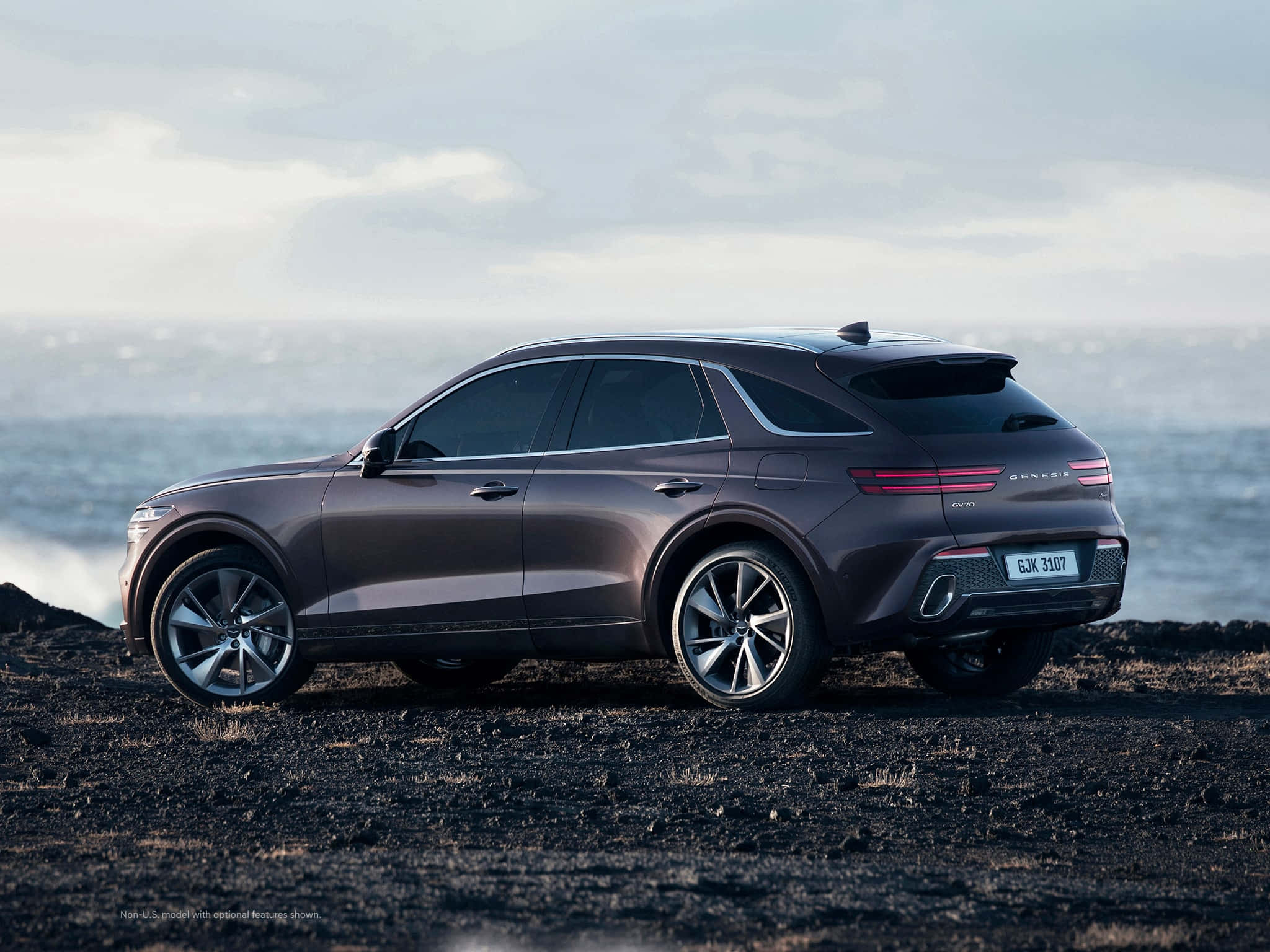 Genesis GV70, dark gray, black volcanic sand, Full HD Desktop Wallpaper