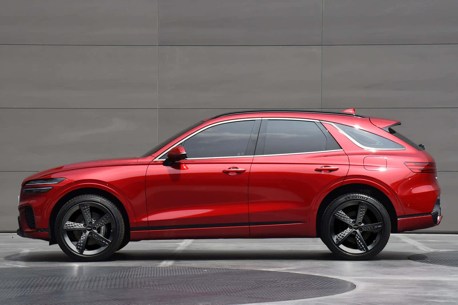 Genesis GV70, red, black accents, HD Desktop Wallpaper