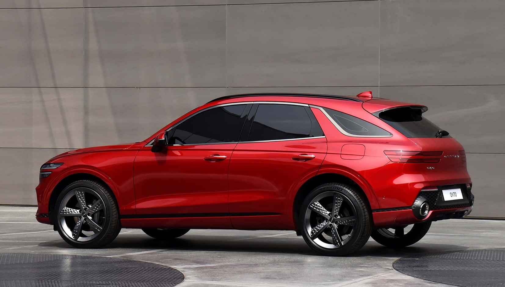 Genesis GV70, red, black accents, HD Desktop Wallpaper