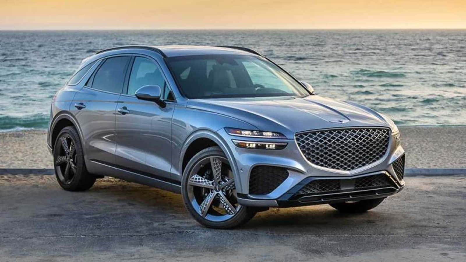Genesis GV70, silver, concrete pier, HD Desktop Wallpaper
