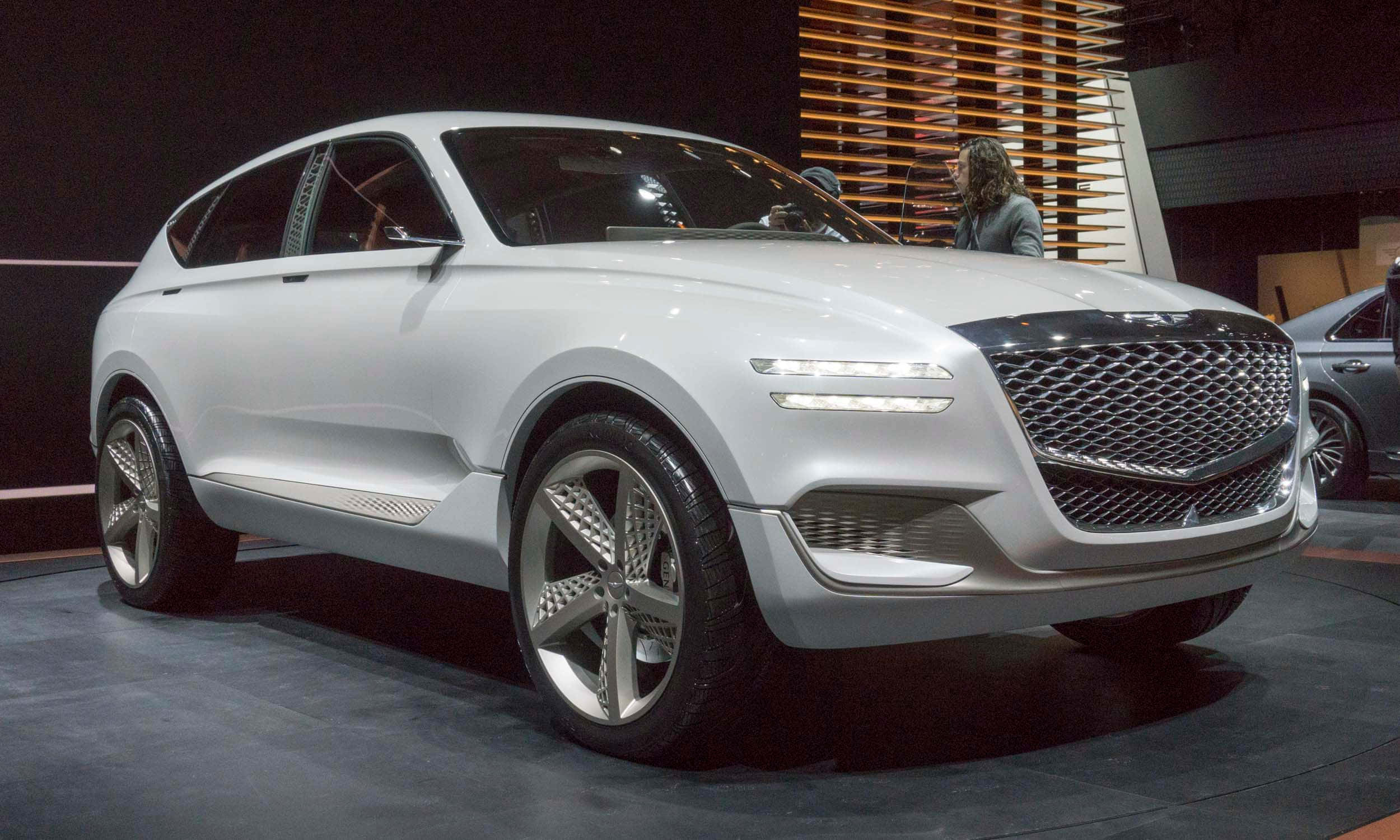 Genesis GV80, white, futuristic design, Full HD Desktop Wallpaper