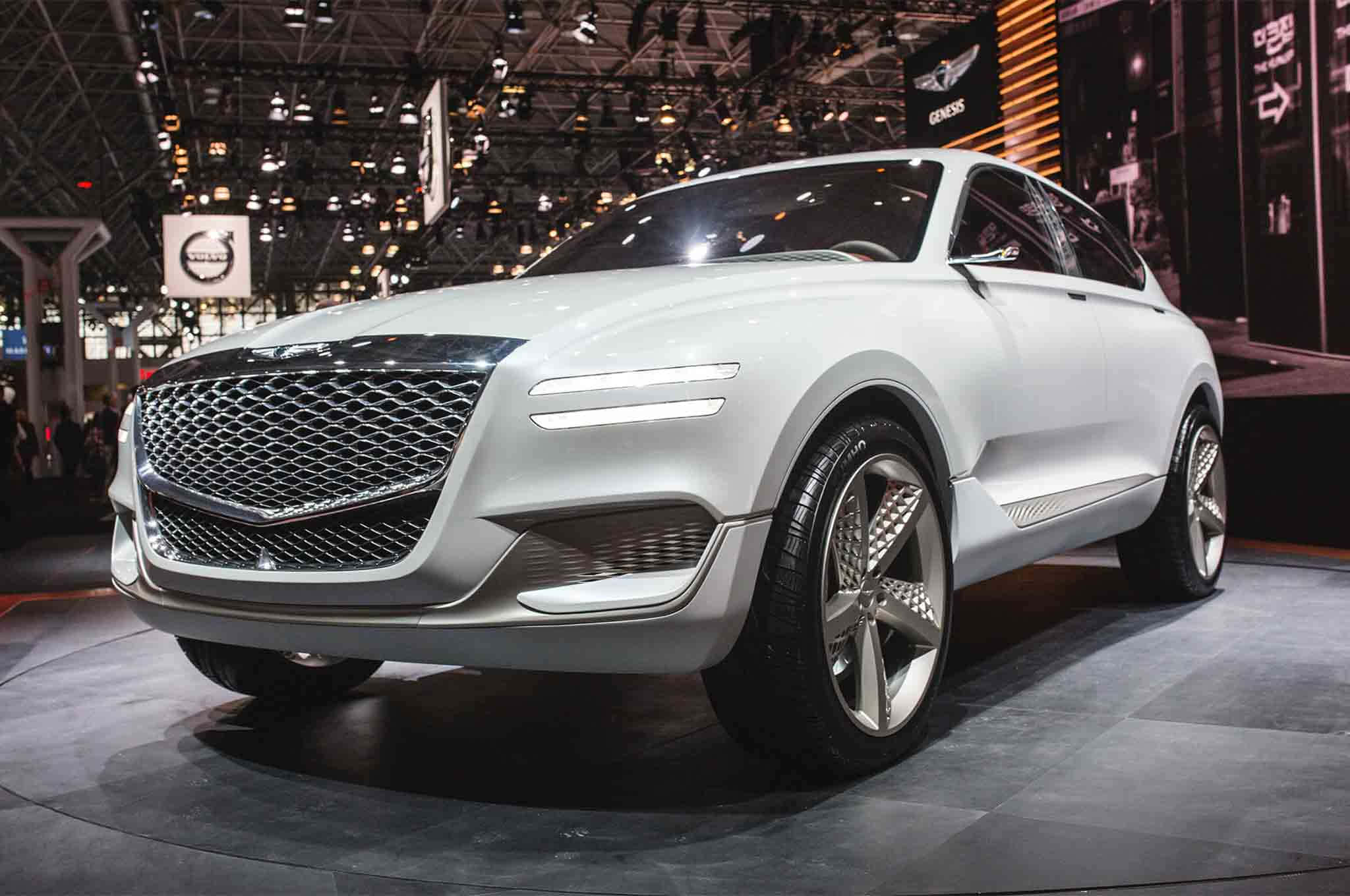 Genesis GV80, white concept SUV, bold grille, Full HD Desktop Wallpaper