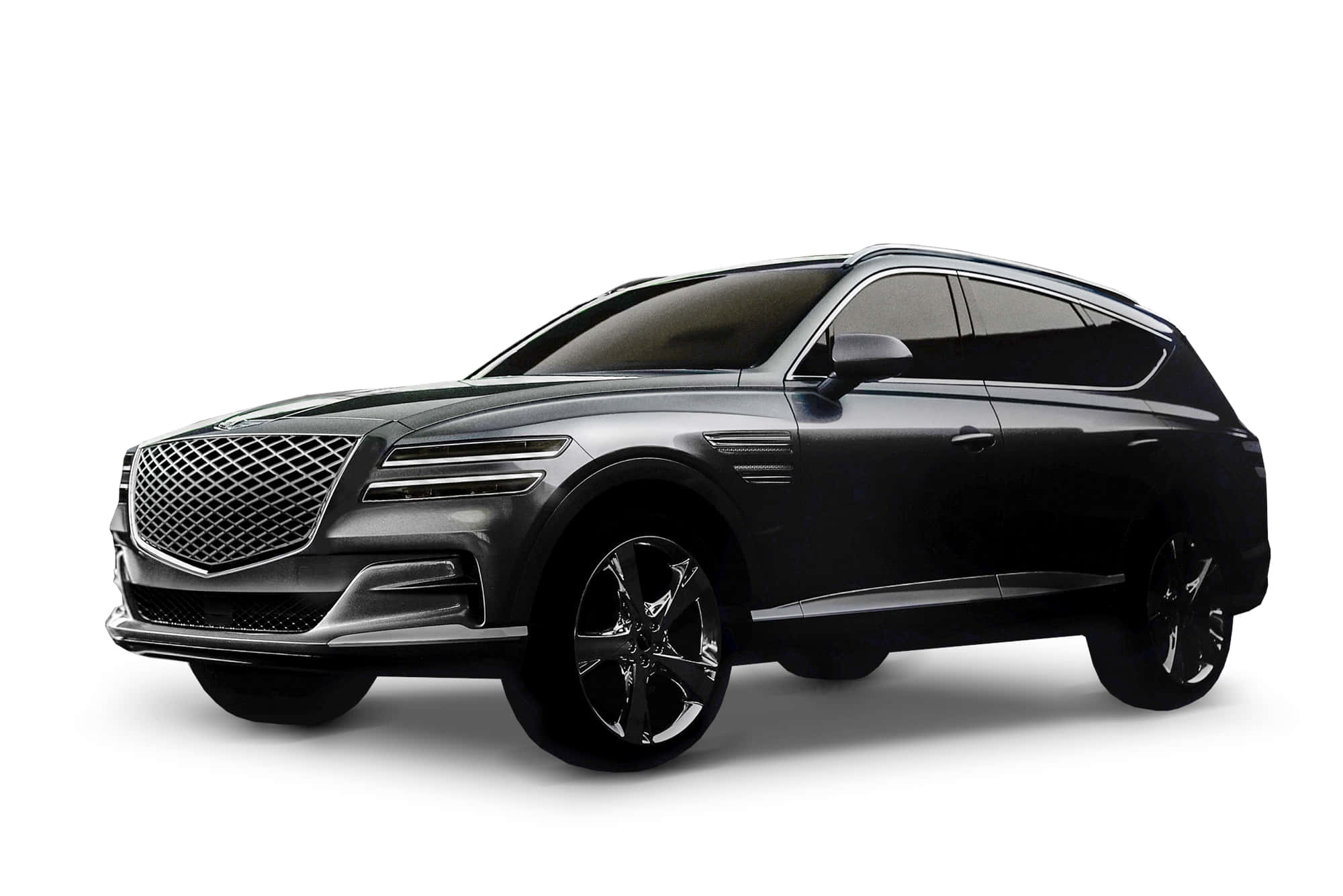 Genesis GV80, black, chrome accents, Full HD Desktop Wallpaper