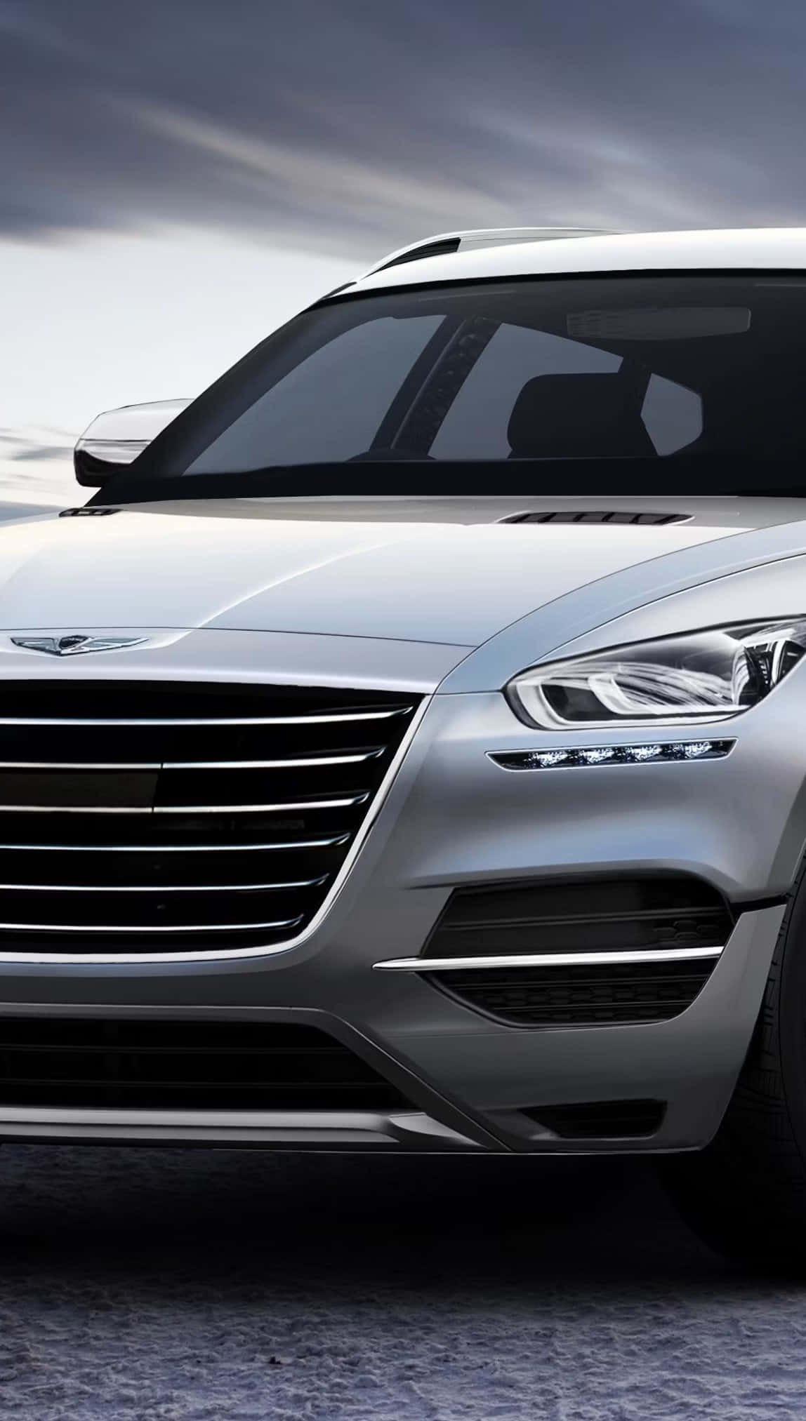 Genesis GV80, silver, bold grille, Full HD Phone Wallpaper