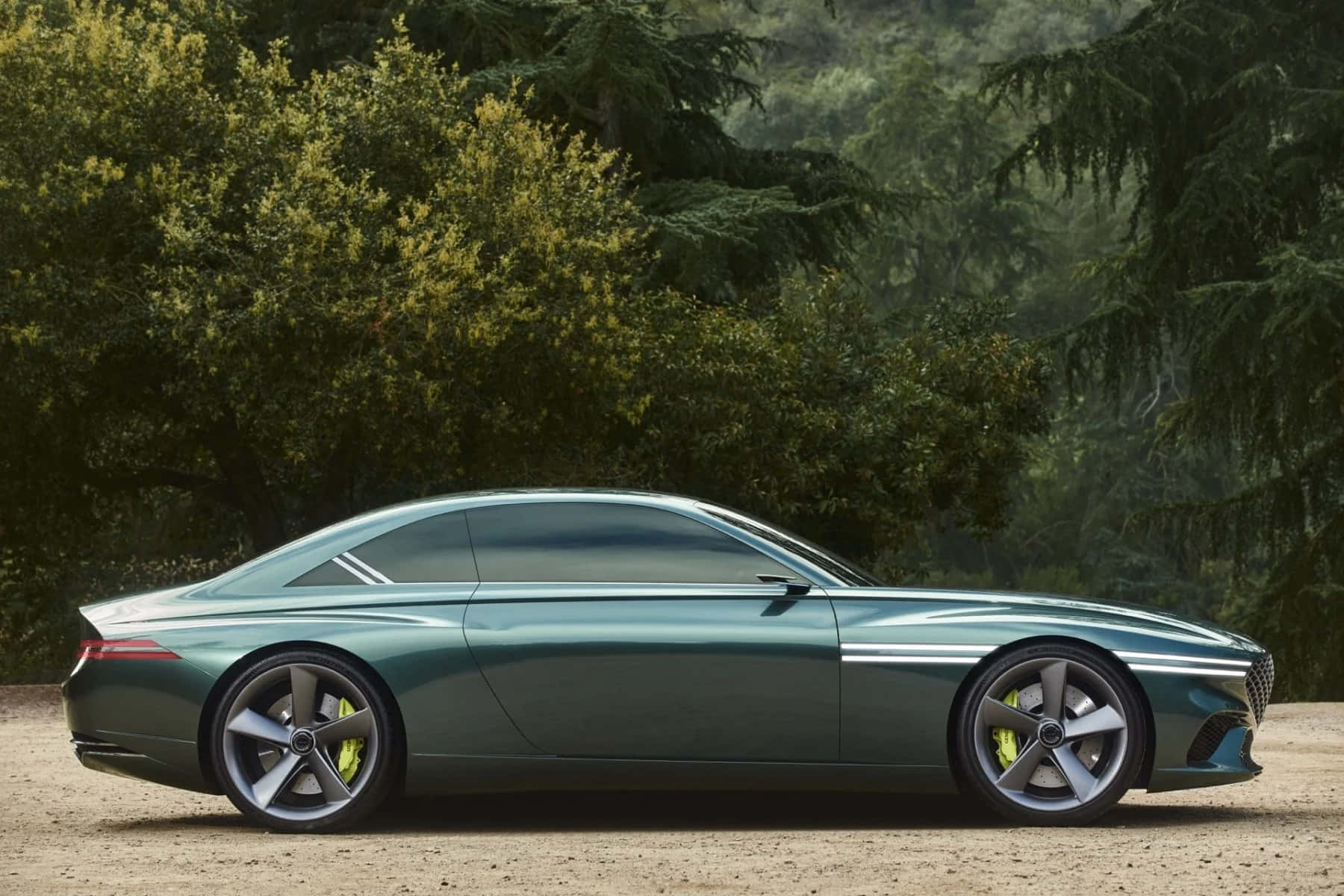 Genesis X Concept, green, yellow brake calipers, HD Desktop Wallpaper