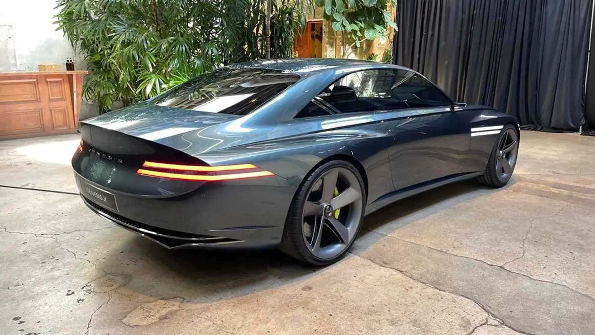 Genesis X Concept, dark gray, glowing taillights, Full HD Desktop Wallpaper