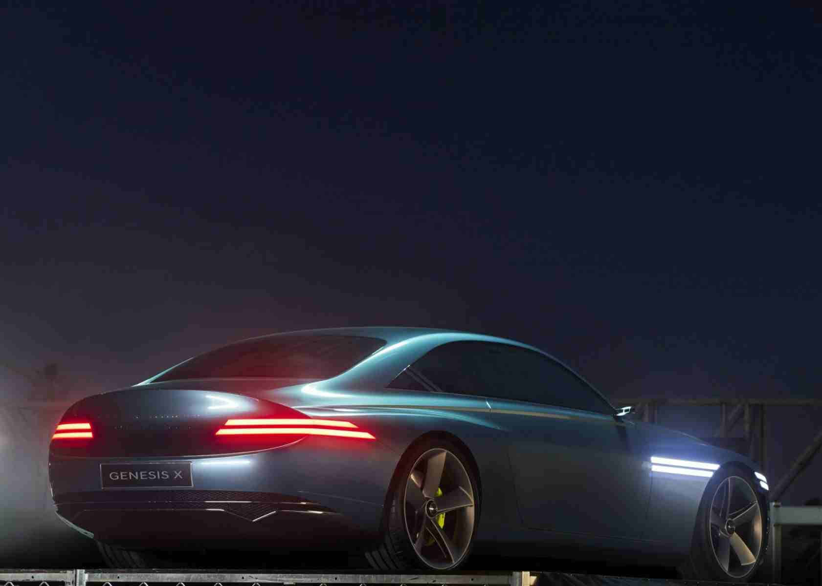 Genesis X Concept, sleek silver, red taillights, HD Desktop Wallpaper