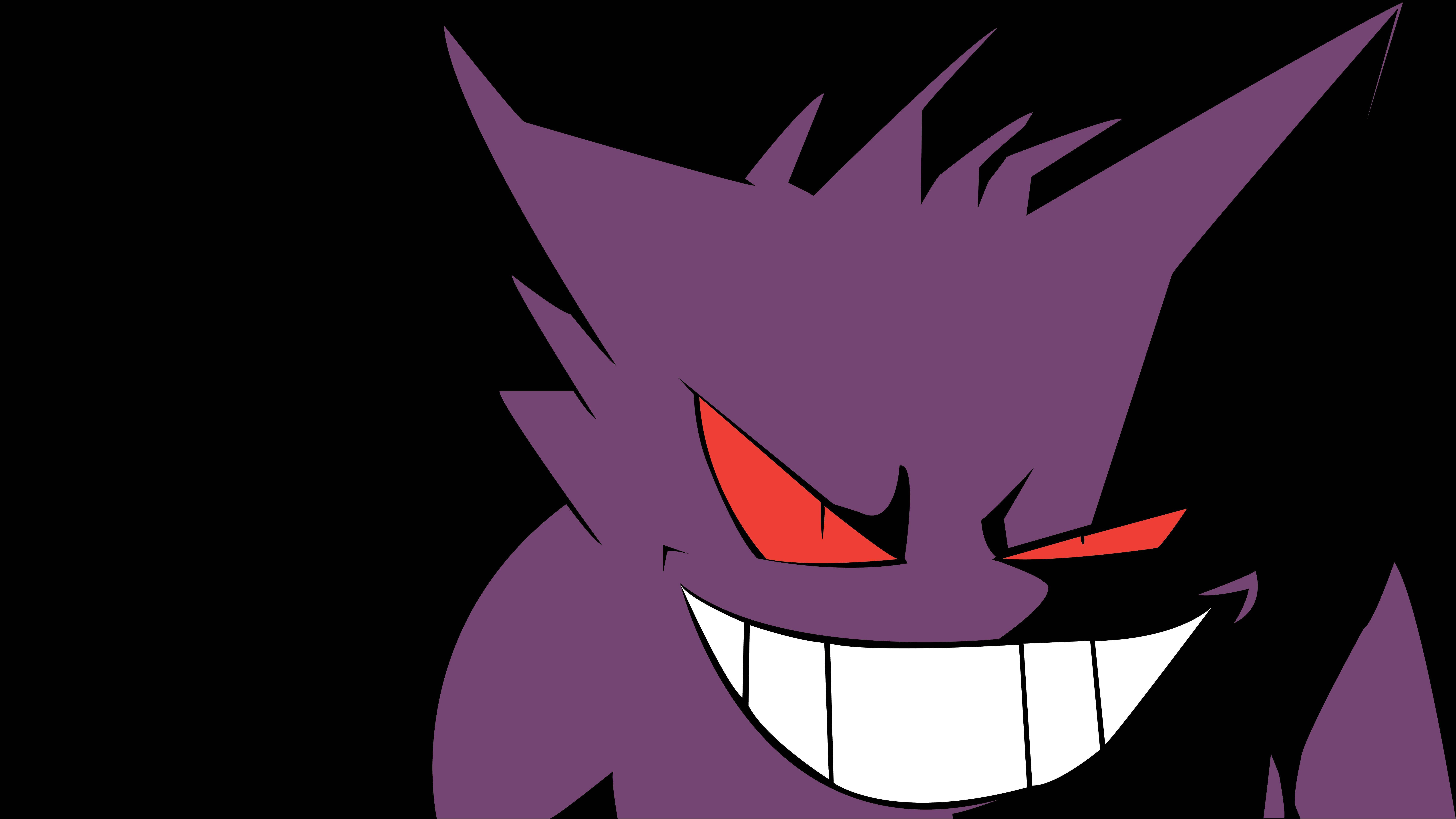Gengar, wicked grin, purple, 8K Desktop Wallpaper