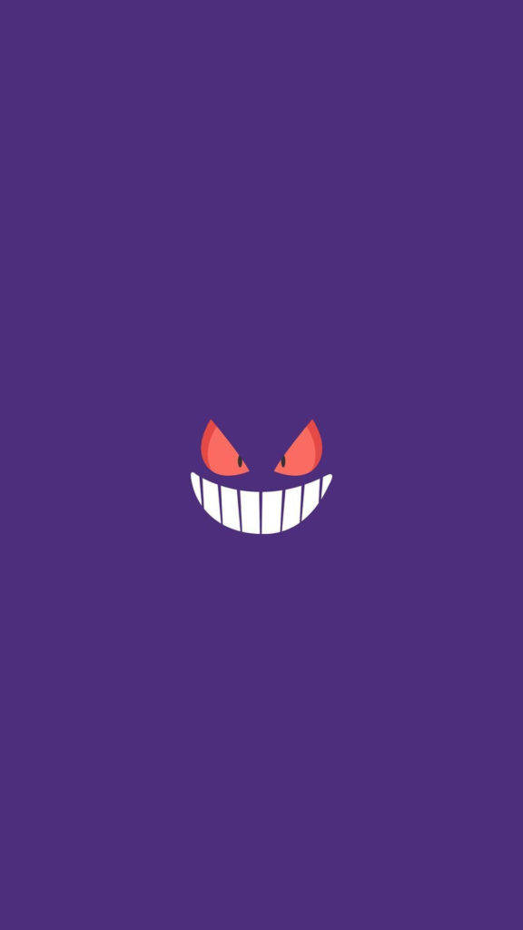 Gengar, purple, glowing red eyes, SD Phone Wallpaper