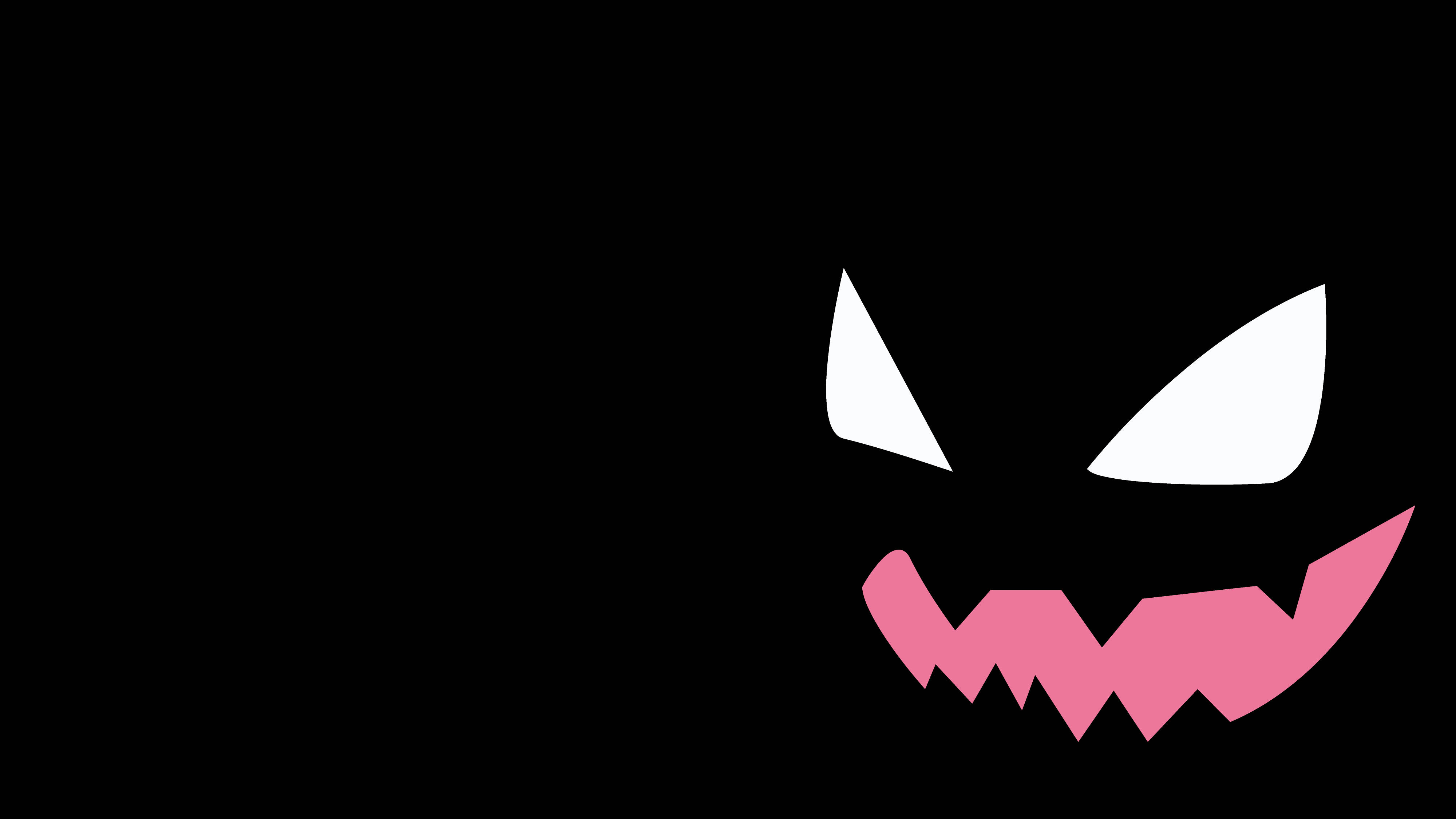 Gengar, minimalist, black background, 4K Desktop Wallpaper