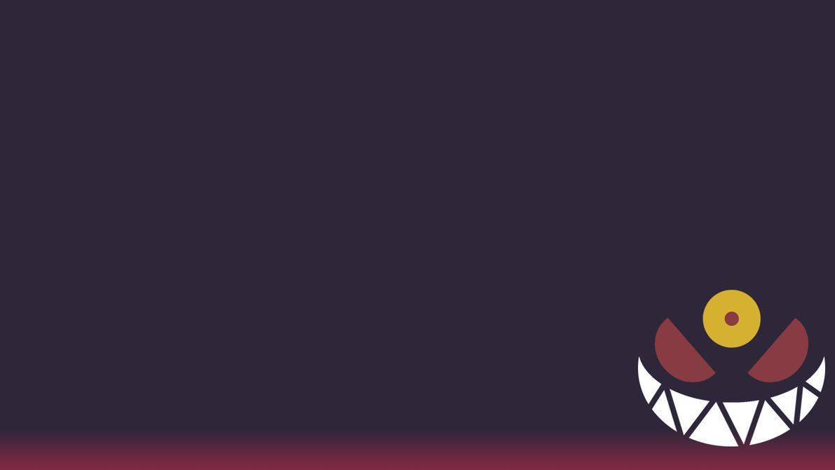 Gengar, minimalist, yellow eye, SD Desktop Wallpaper