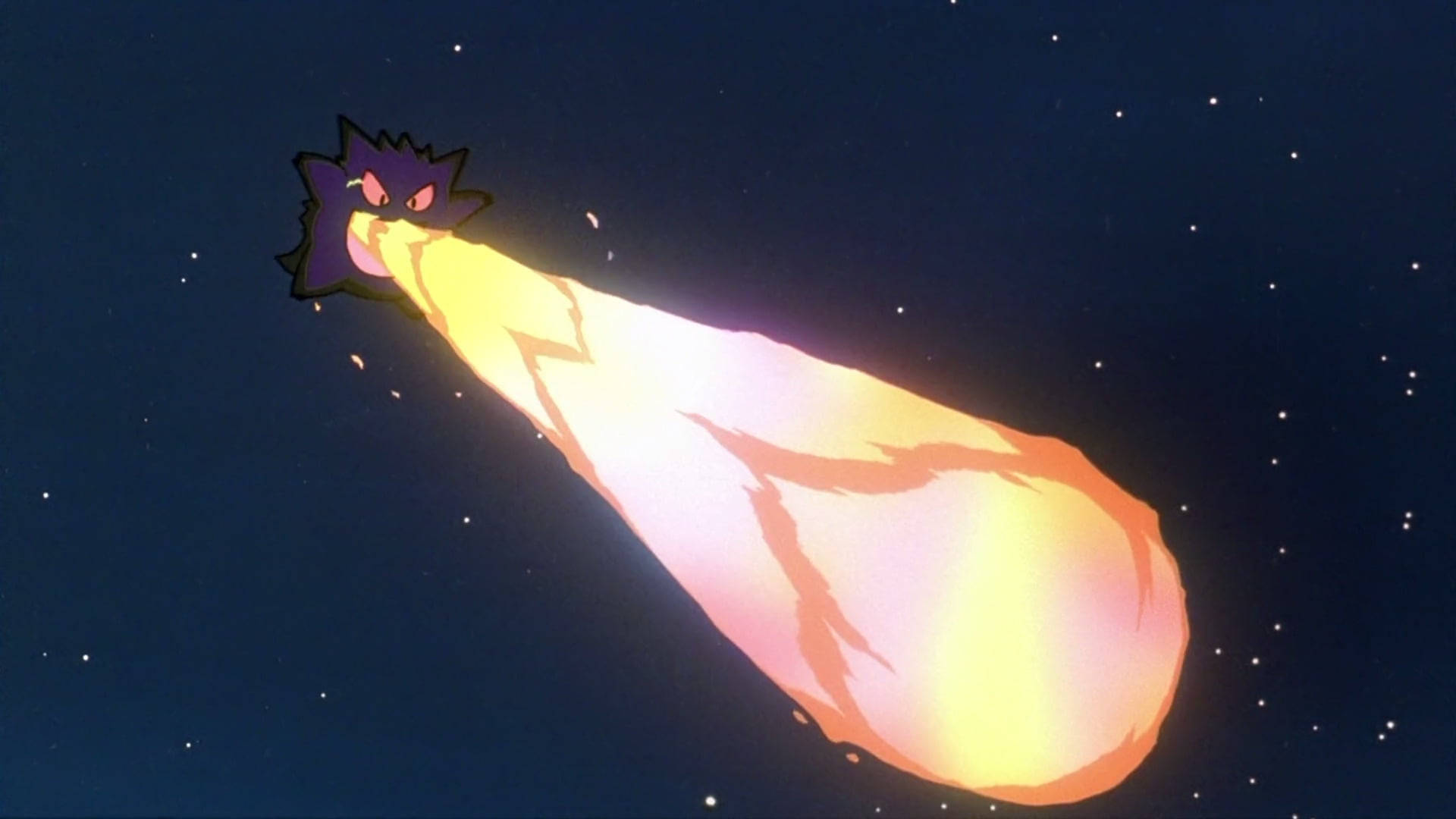 Gengar, fireball, dark purple, Full HD Desktop Wallpaper