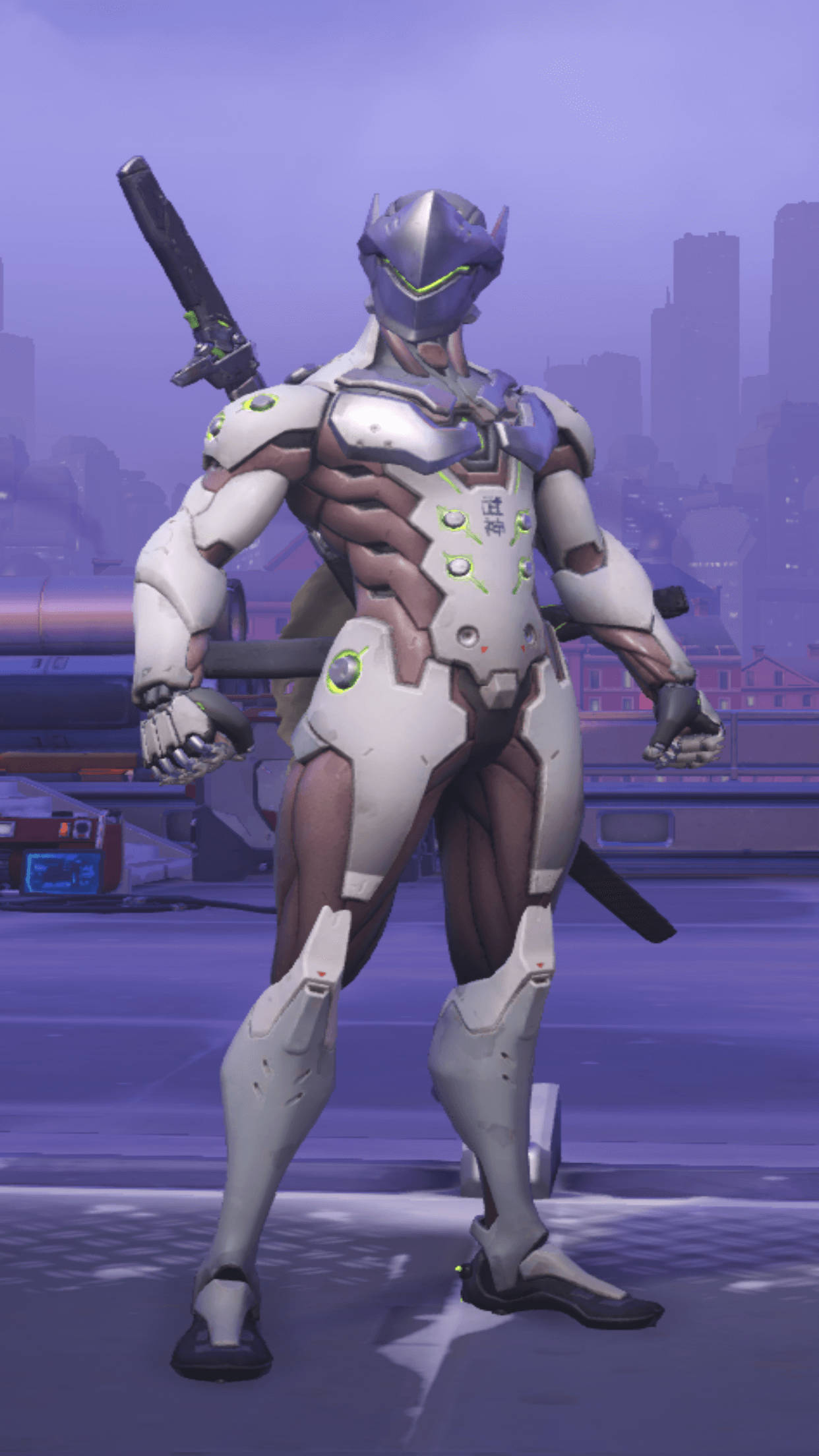 Genji, iPhone, glowing green accents, Full HD Phone Wallpaper
