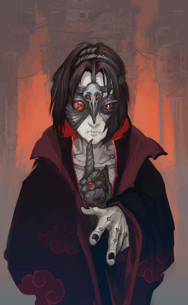Genjutsu, cyberpunk anime character, glowing red eyes, HD Phone Wallpaper