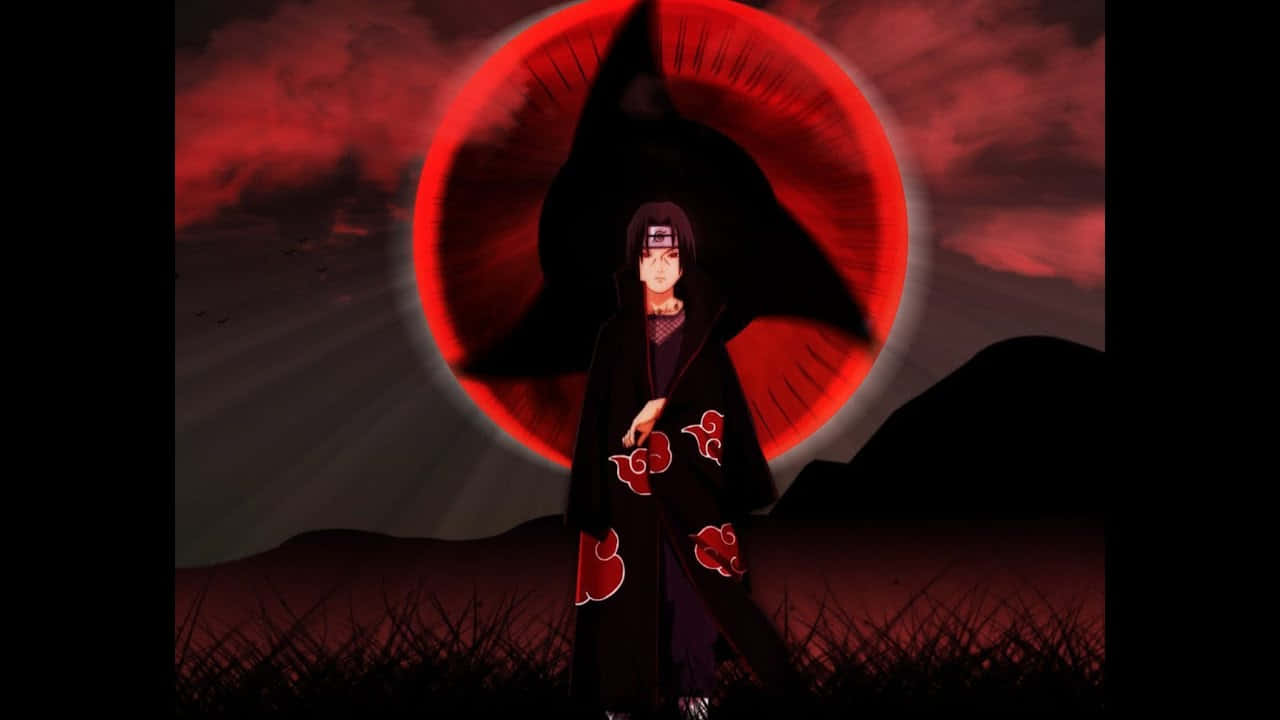 Genjutsu, red eye symbol, blood-red sky, HD Desktop Wallpaper