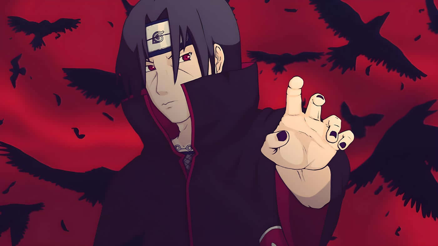 Genjutsu, red eyes, dark cloak, HD Desktop Wallpaper