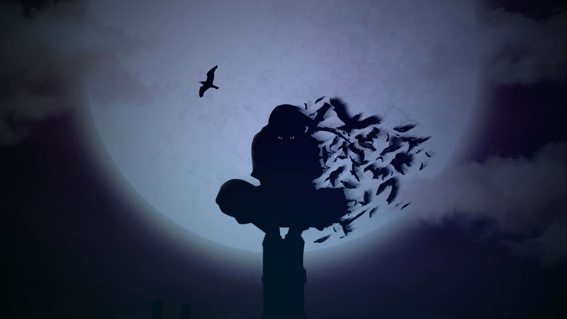 Genjutsu, hooded figure, glowing eyes, Full HD Desktop Wallpaper