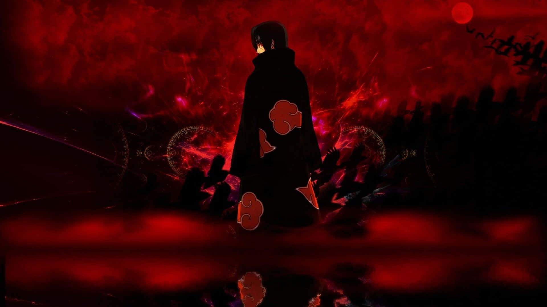 Genjutsu, black cloak, red cloud symbols, Full HD Desktop Wallpaper