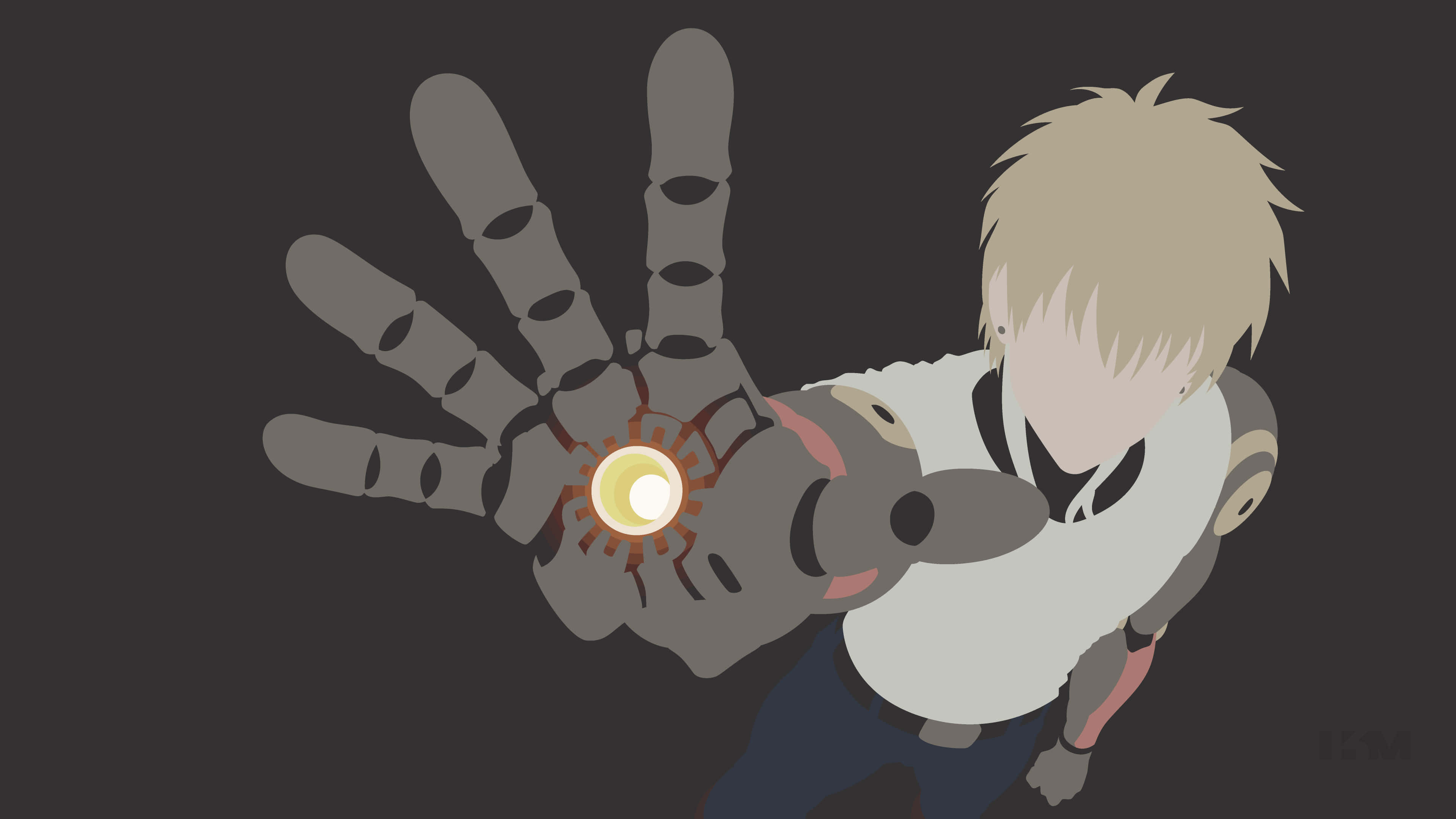 Genos, mechanical hand, glowing orb, 4K Desktop Wallpaper