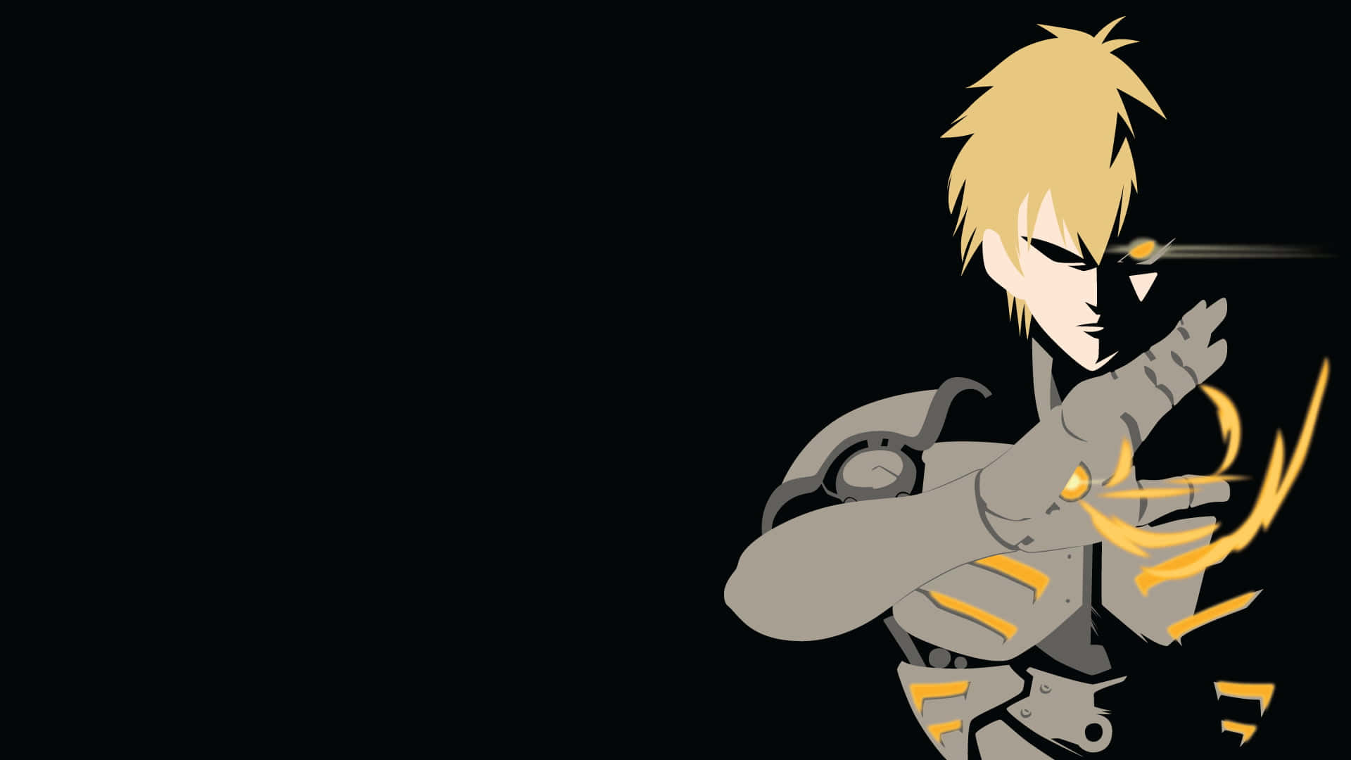 Genos, spiky blonde hair, mechanical armor, Full HD Desktop Wallpaper