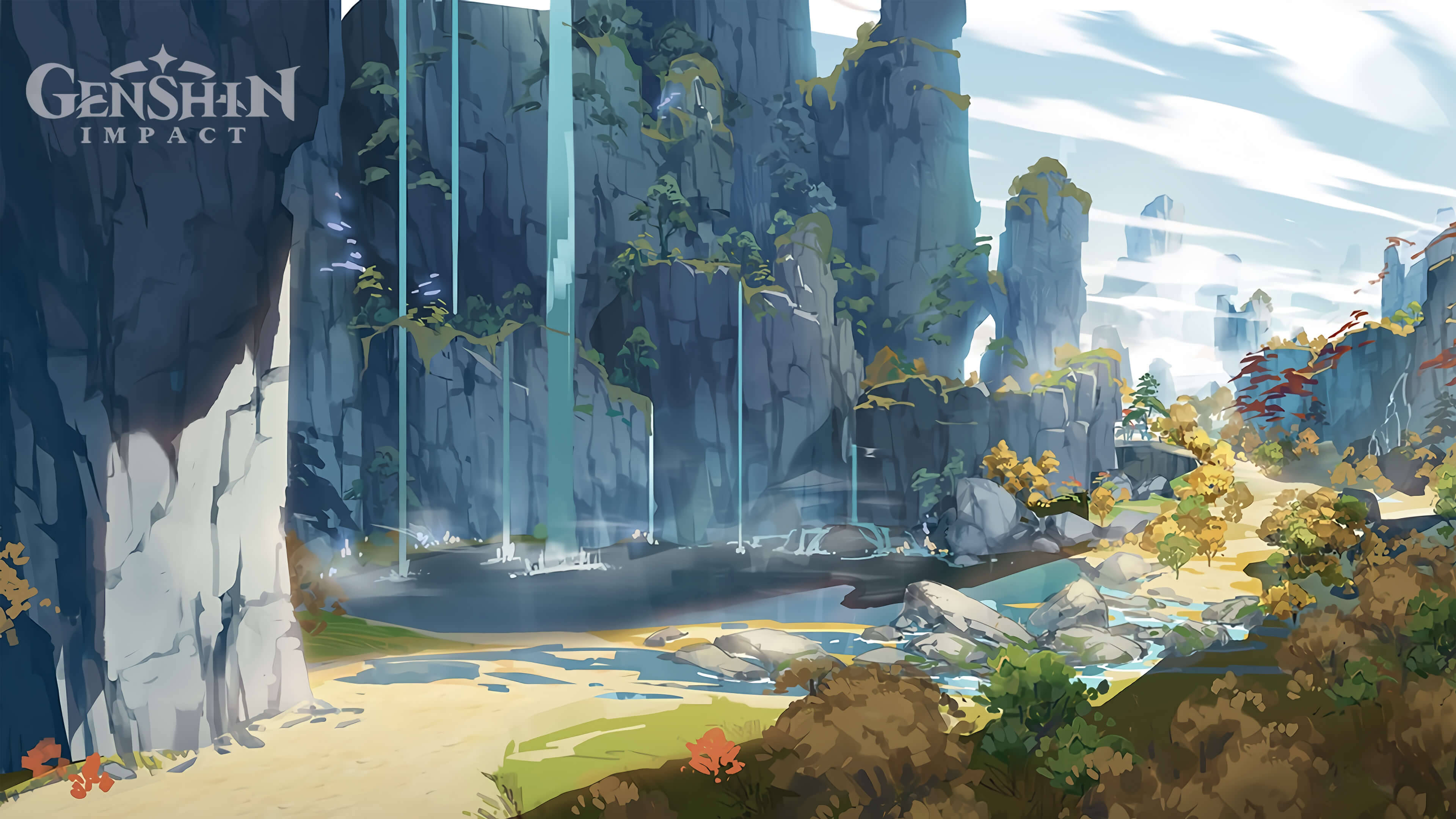 Genshin Impact, 4K, fantasy canyon, 4K Desktop Wallpaper