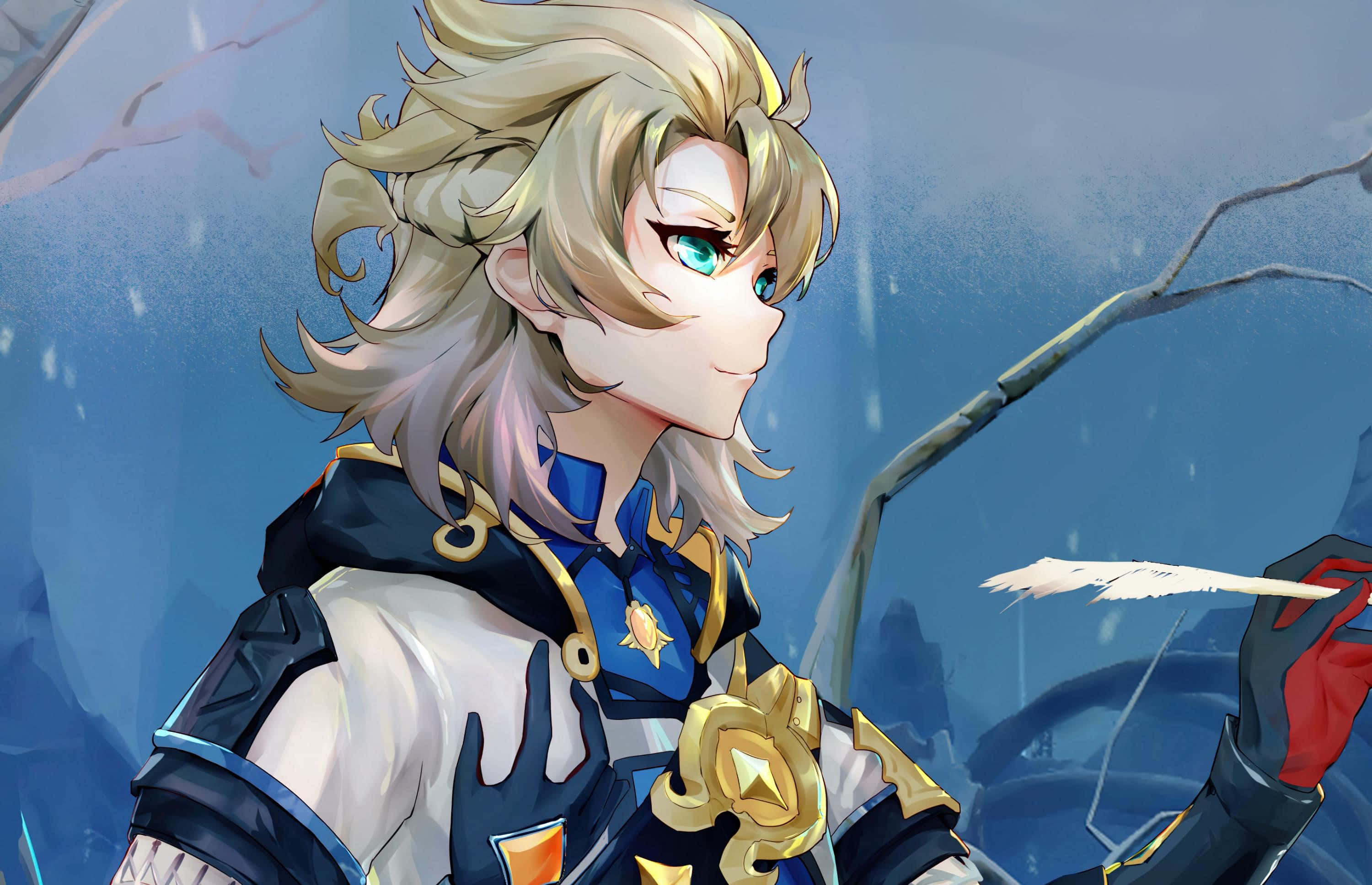 Albedo, Genshin Impact, blonde-haired, 2K Desktop Wallpaper