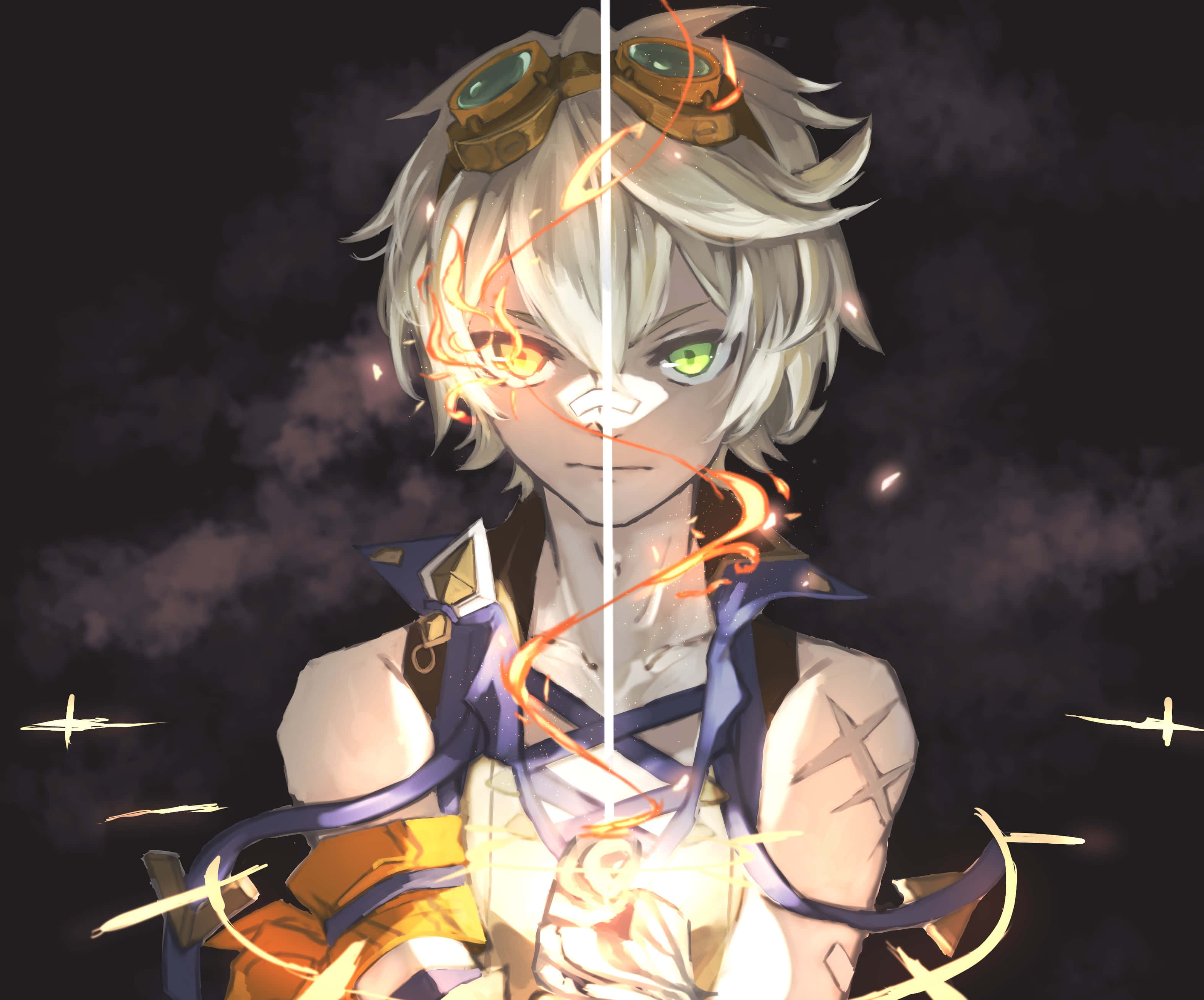 Genshin Impact, Bennett, steampunk anime character, 2K Desktop Wallpaper