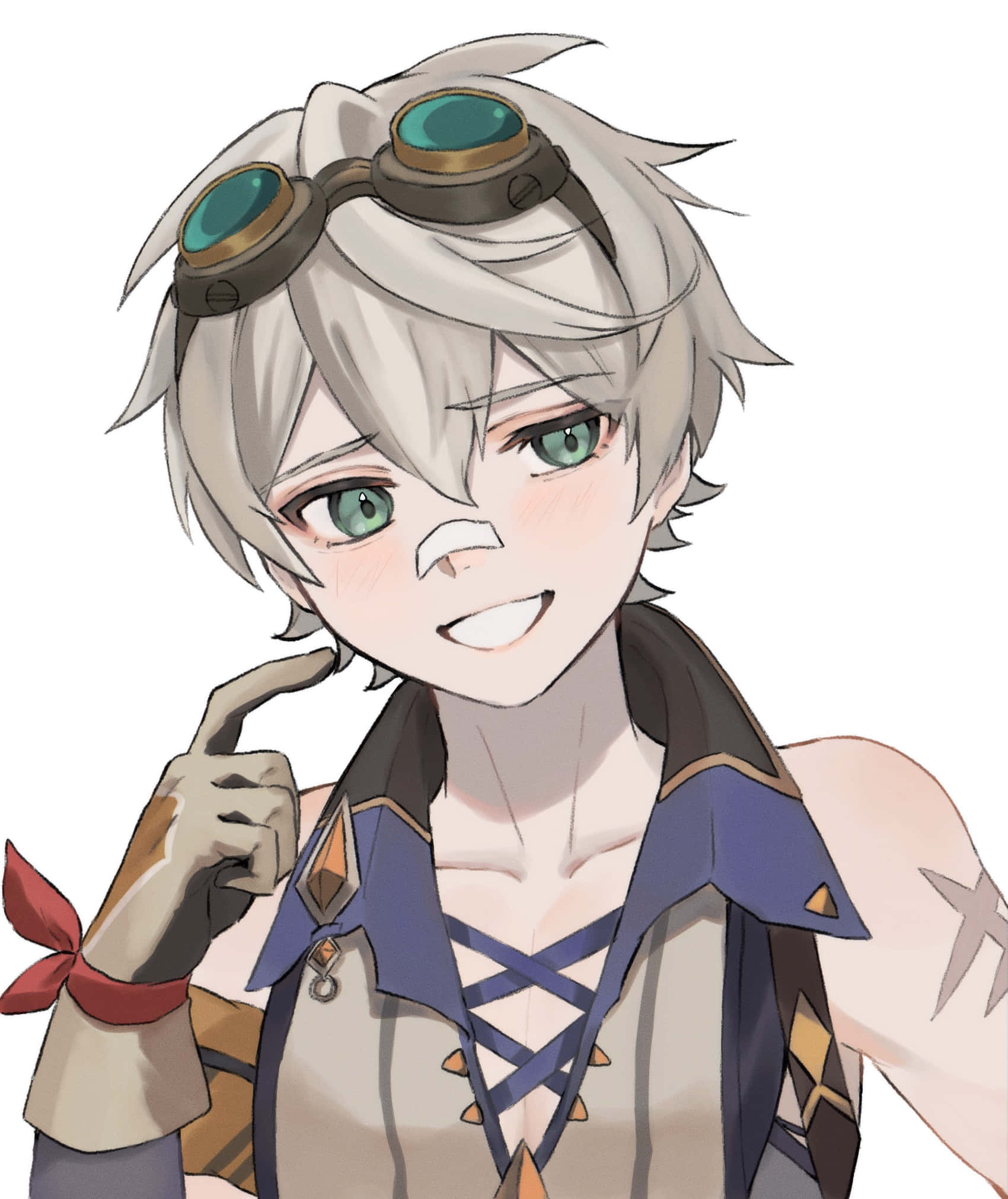 Genshin Impact, Bennett, silver hair, Full HD Phone Wallpaper