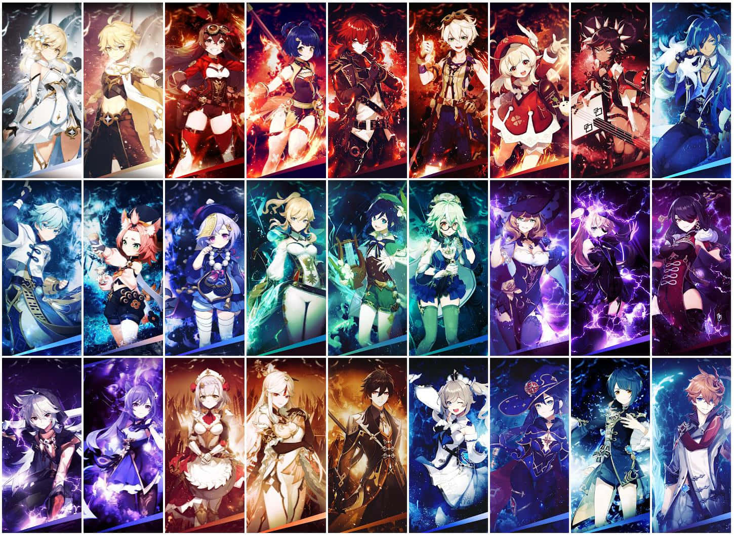 Genshin Impact Characters, 1450 x 1059, anime characters, HD Desktop Wallpaper