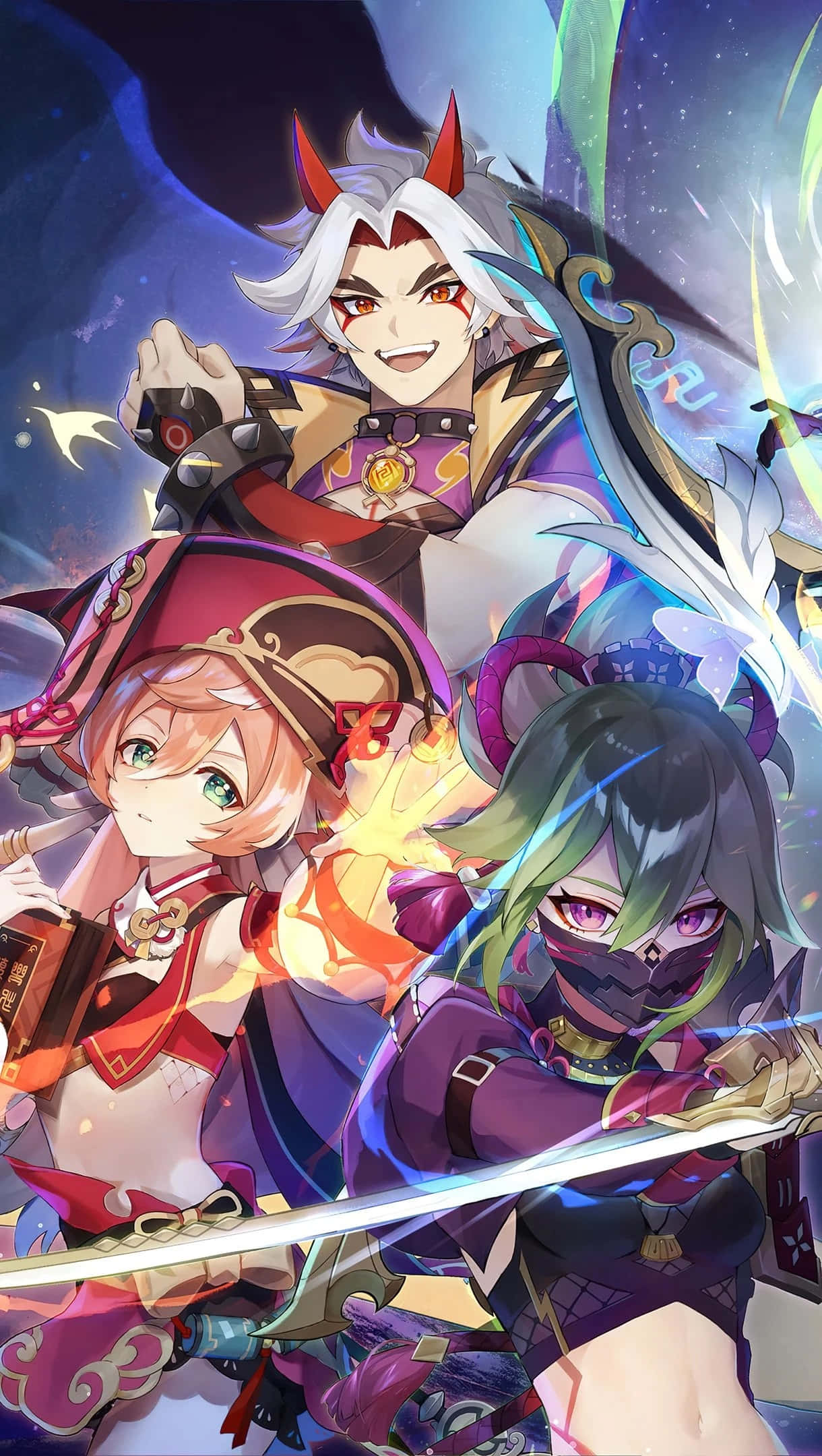 Genshin Impact Characters, anime characters, vibrant hair, Full HD Phone Wallpaper
