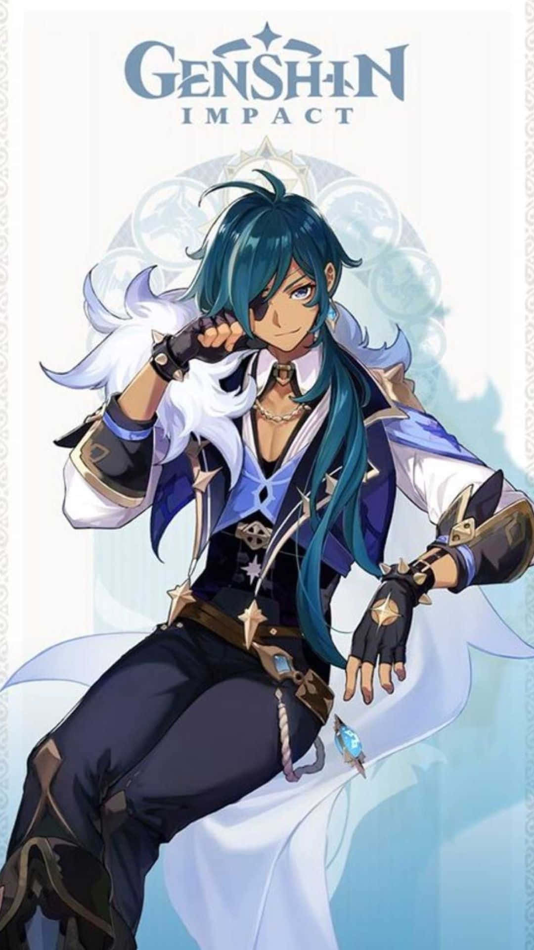 Genshin Impact Characters, teal hair, white cape, Full HD Phone Wallpaper