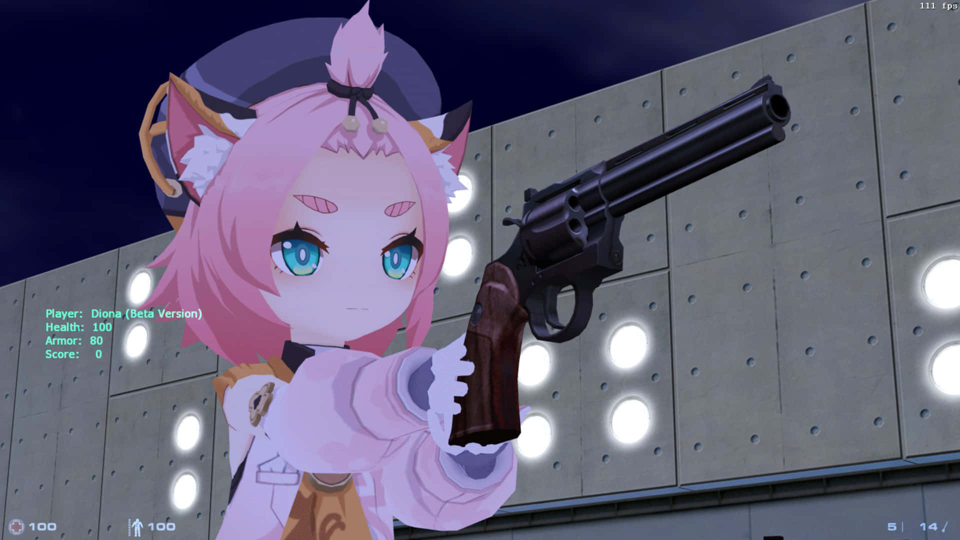 Diona, Genshin Impact, pink-haired anime girl, Full HD Desktop Wallpaper