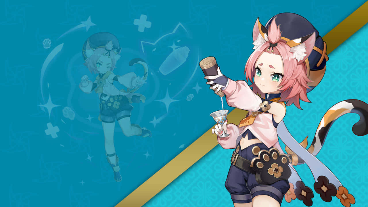 Genshin Impact, Diona, pink-haired cat-eared anime girl, HD Desktop Wallpaper