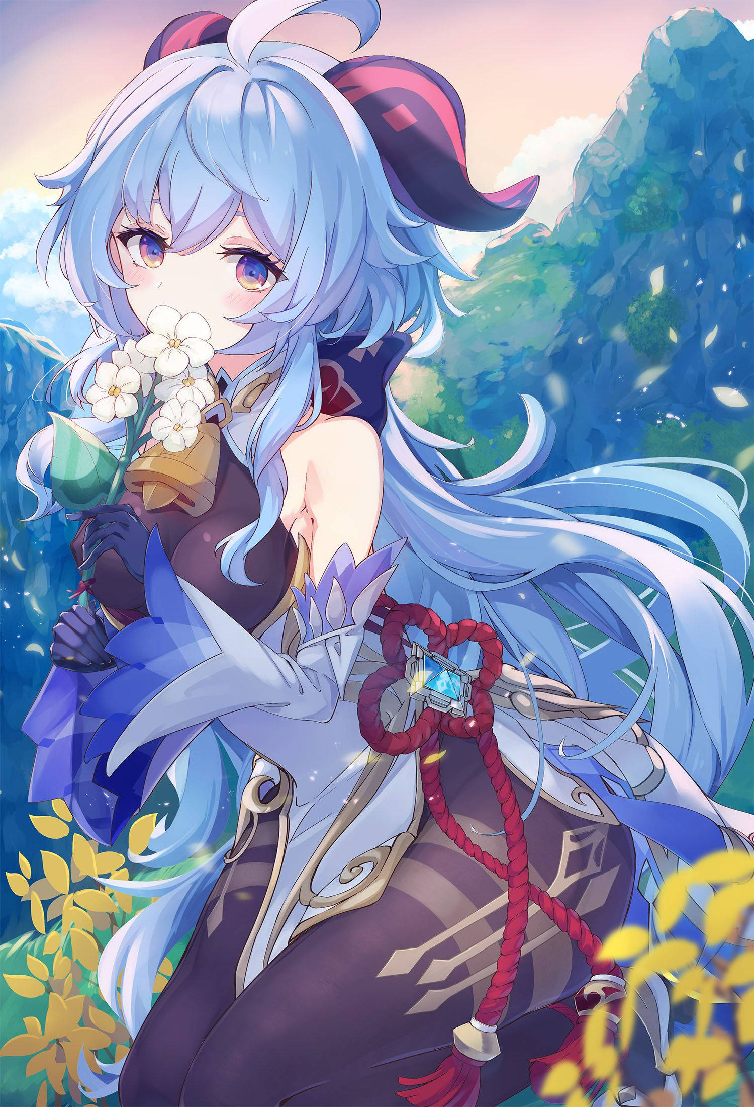 Genshin Impact, Ganyu, blue-haired, Full HD Phone Wallpaper