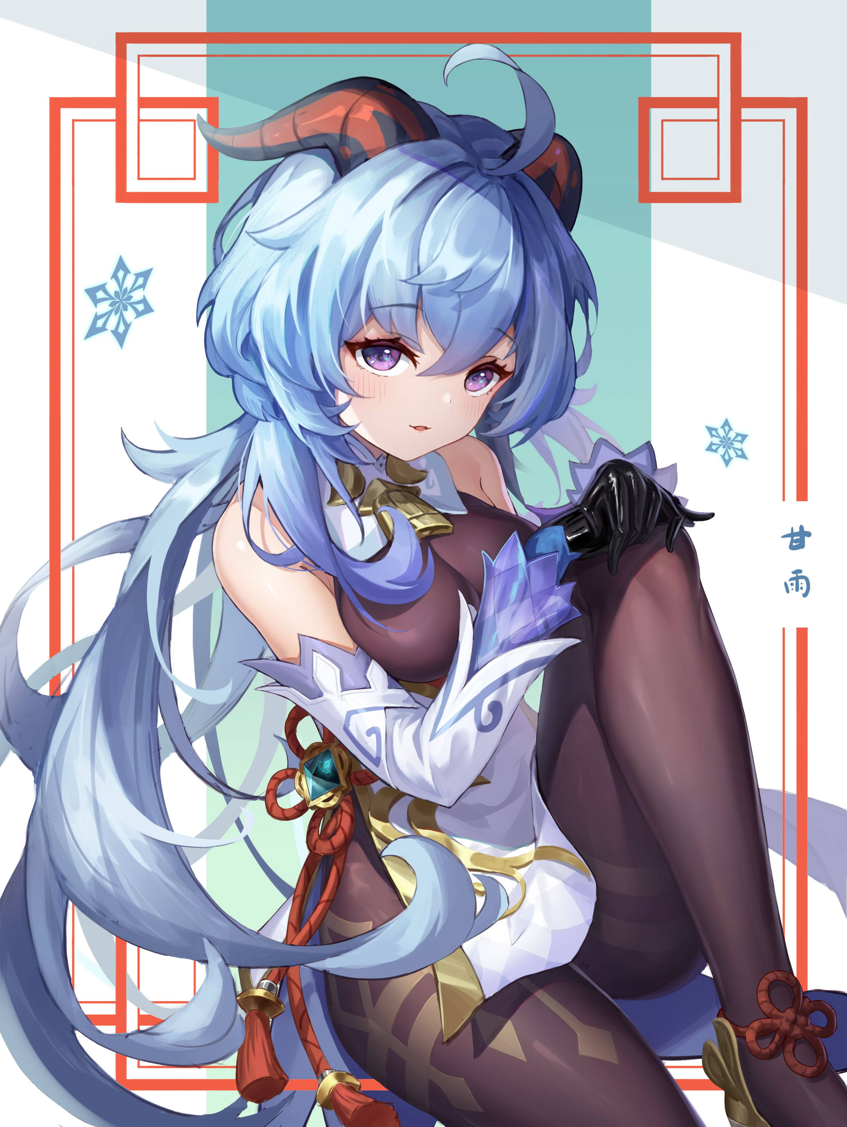 Genshin Impact, Ganyu, blue hair, 4K Phone Wallpaper