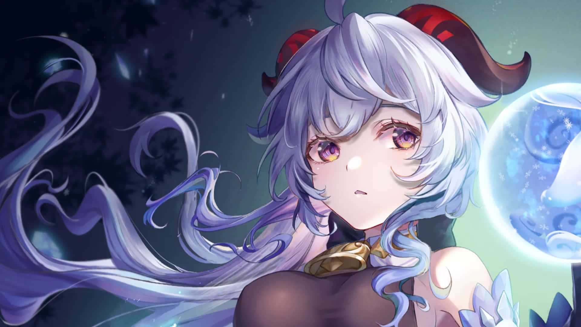 Genshin Impact, Ganyu, silver hair, Full HD Desktop Wallpaper