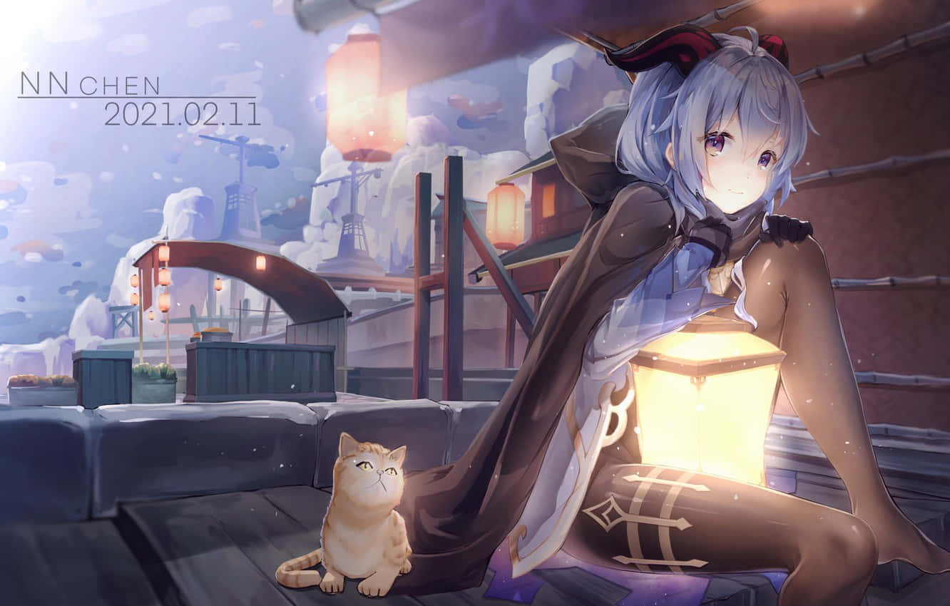 Genshin Impact, Ganyu, silver-haired anime girl, HD Desktop Wallpaper