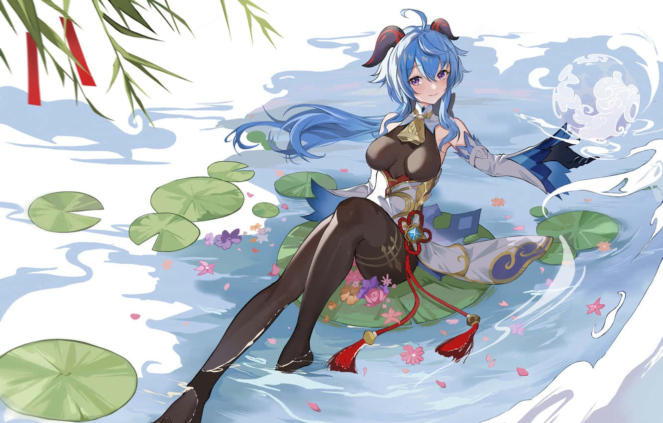 Genshin Impact, Ganyu, blue-haired anime girl, HD Desktop Wallpaper