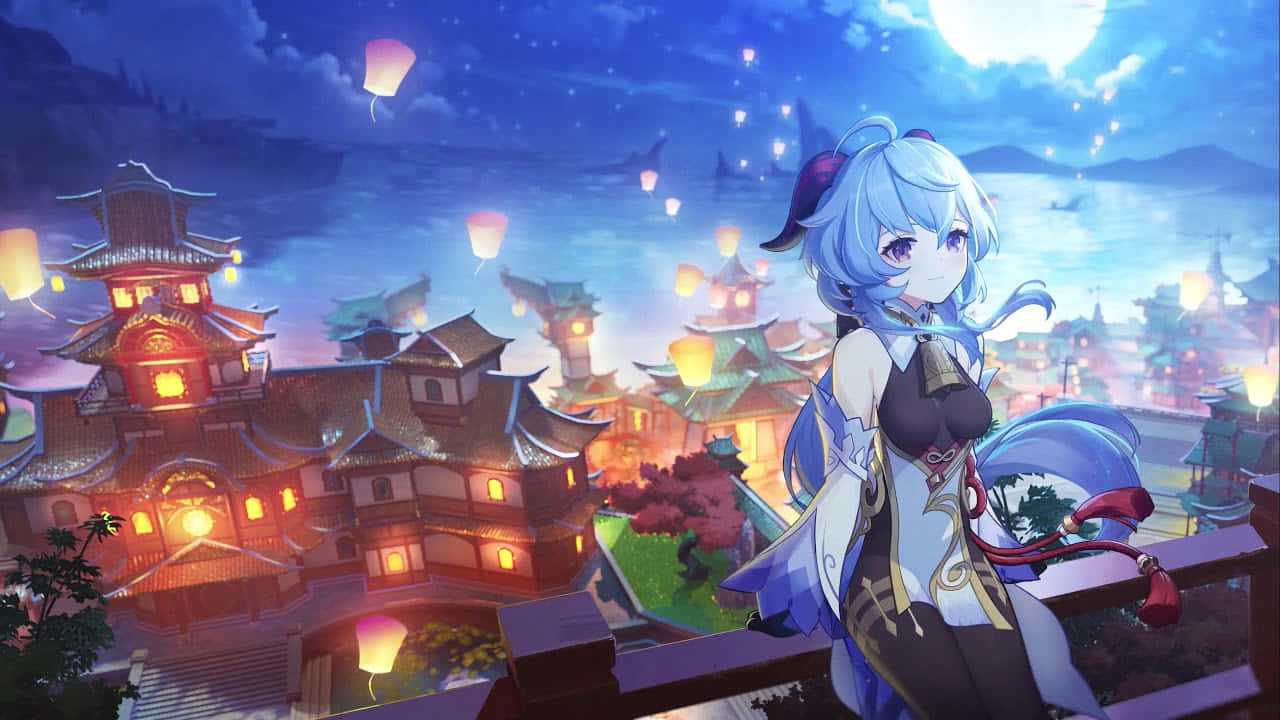 Genshin Impact, Ganyu, blue-haired anime girl, HD Desktop Wallpaper