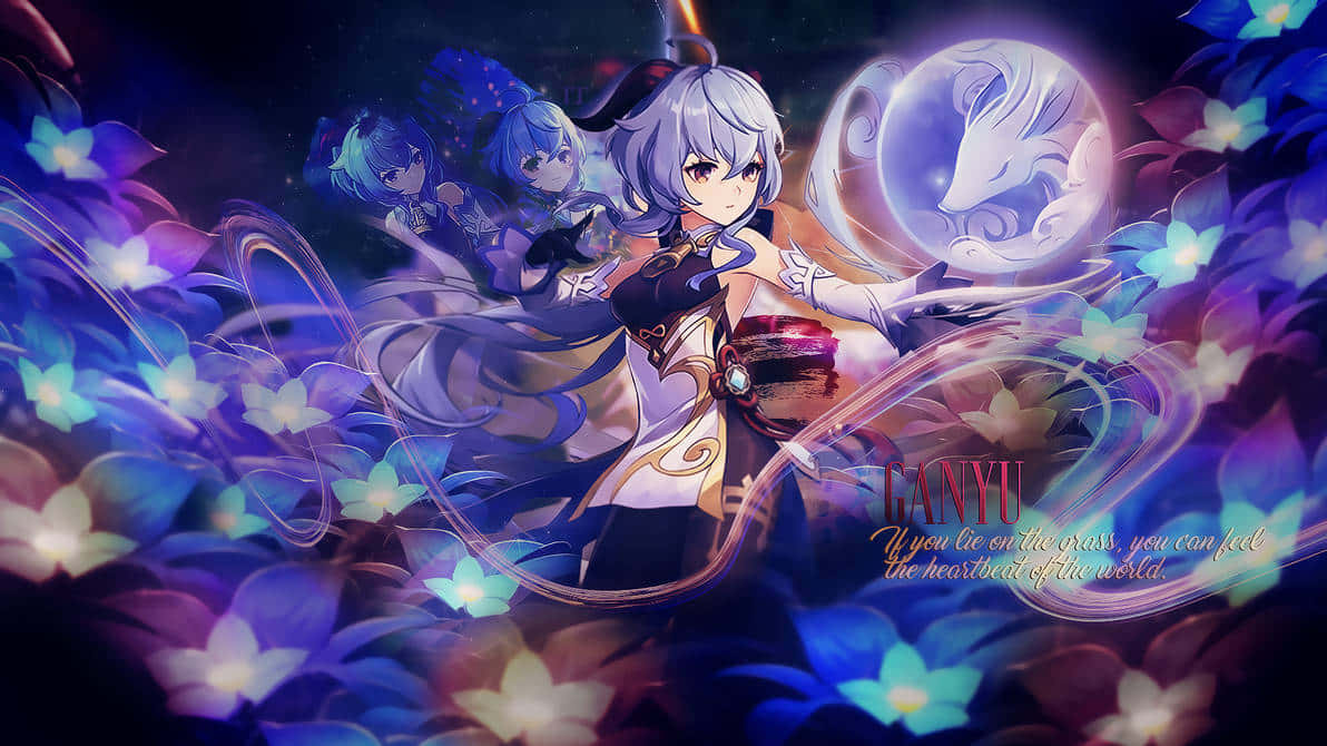 Genshin Impact, Ganyu, silver-haired anime girl, SD Desktop Wallpaper
