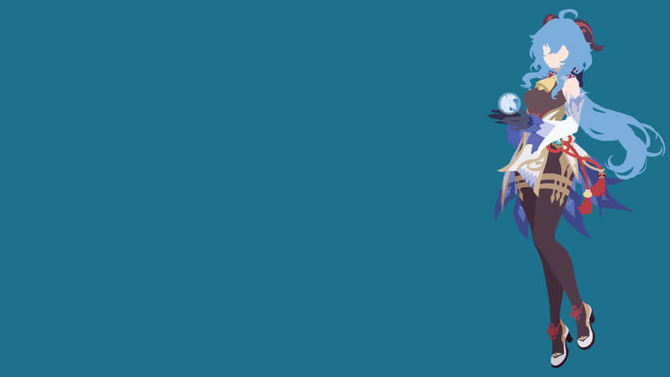 Genshin Impact, Ganyu, blue-haired anime girl, SD Desktop Wallpaper
