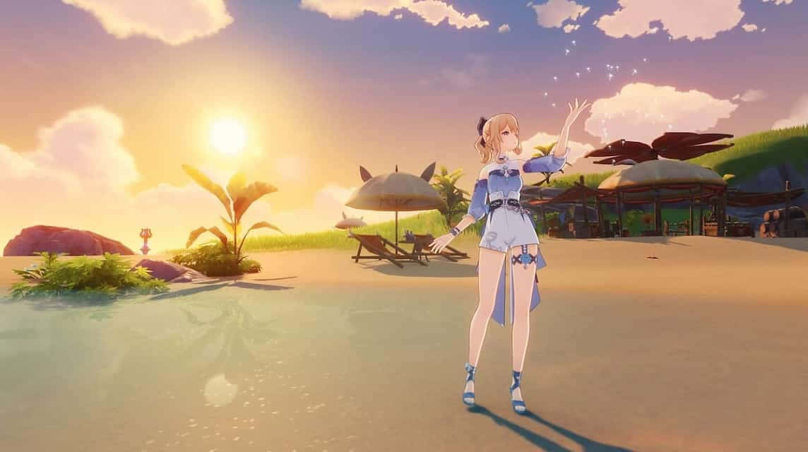 Jean, Genshin Impact, blue dress, SD Desktop Wallpaper